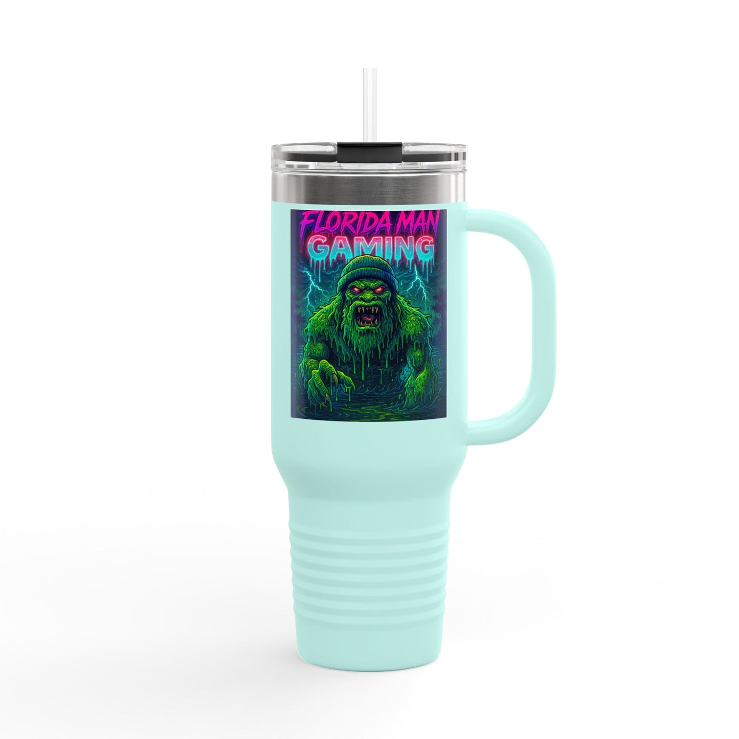Florida Man Gaming Insulated Travel Mug | 40oz | Fun Gift for Gamers, Travel, Parties, Unique Drinkware