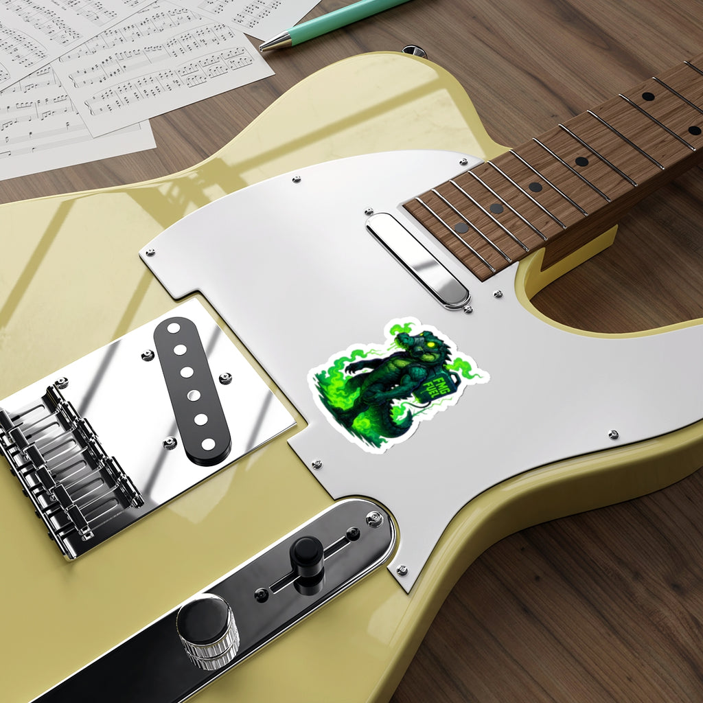 FMG Fuel Alligator Die-Cut Stickers | Cool Laptop Decor, Unique Party Favors, Biker Stickers, Gift for Gamers, 80s Retro Vibe