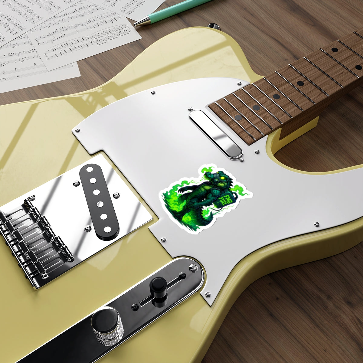 FMG Fuel Alligator Die-Cut Stickers | Cool Laptop Decor, Unique Party Favors, Biker Stickers, Gift for Gamers, 80s Retro Vibe