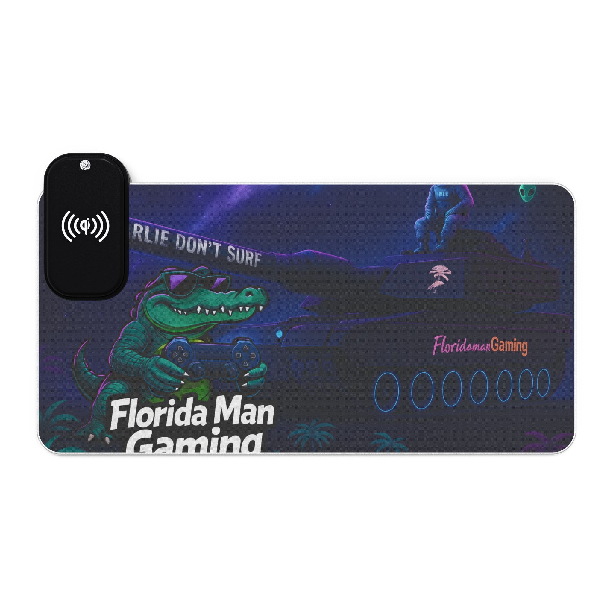 LED Gaming Mouse Pad - Wireless Charging Station, RGB Illuminated Desk Mat, Gamer Accessory, Gaming Gift for Him/Her