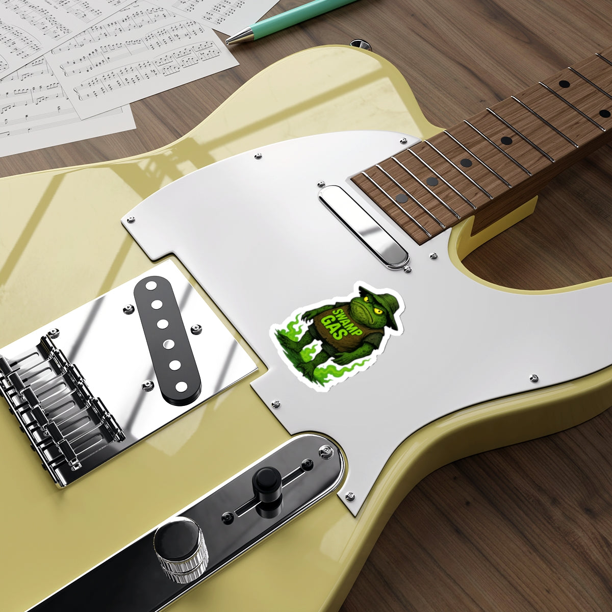 Swamp Gas Die-Cut Stickers, Fun Green Toad Decor, Unique Laptop Stickers, Quirky Gifts for Friends, Great for Parties and Halloween