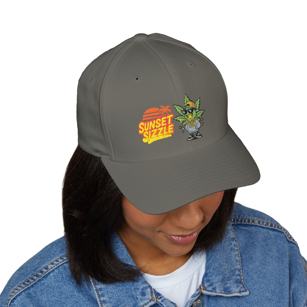Cap - Sunset Sizzle Embroidery Design - Vaporwave Streetwear