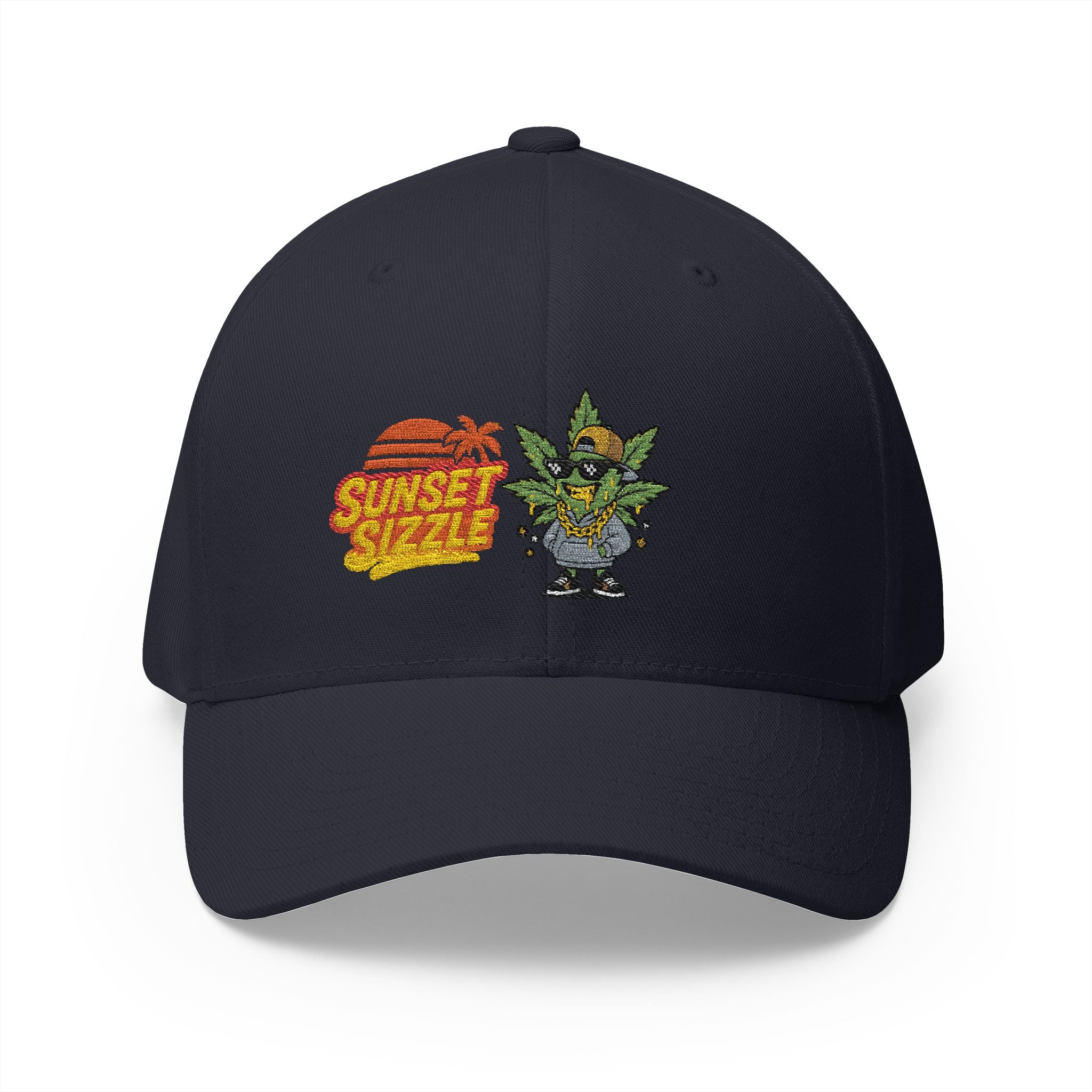 Cap - Sunset Sizzle Embroidery Design - Vaporwave Streetwear