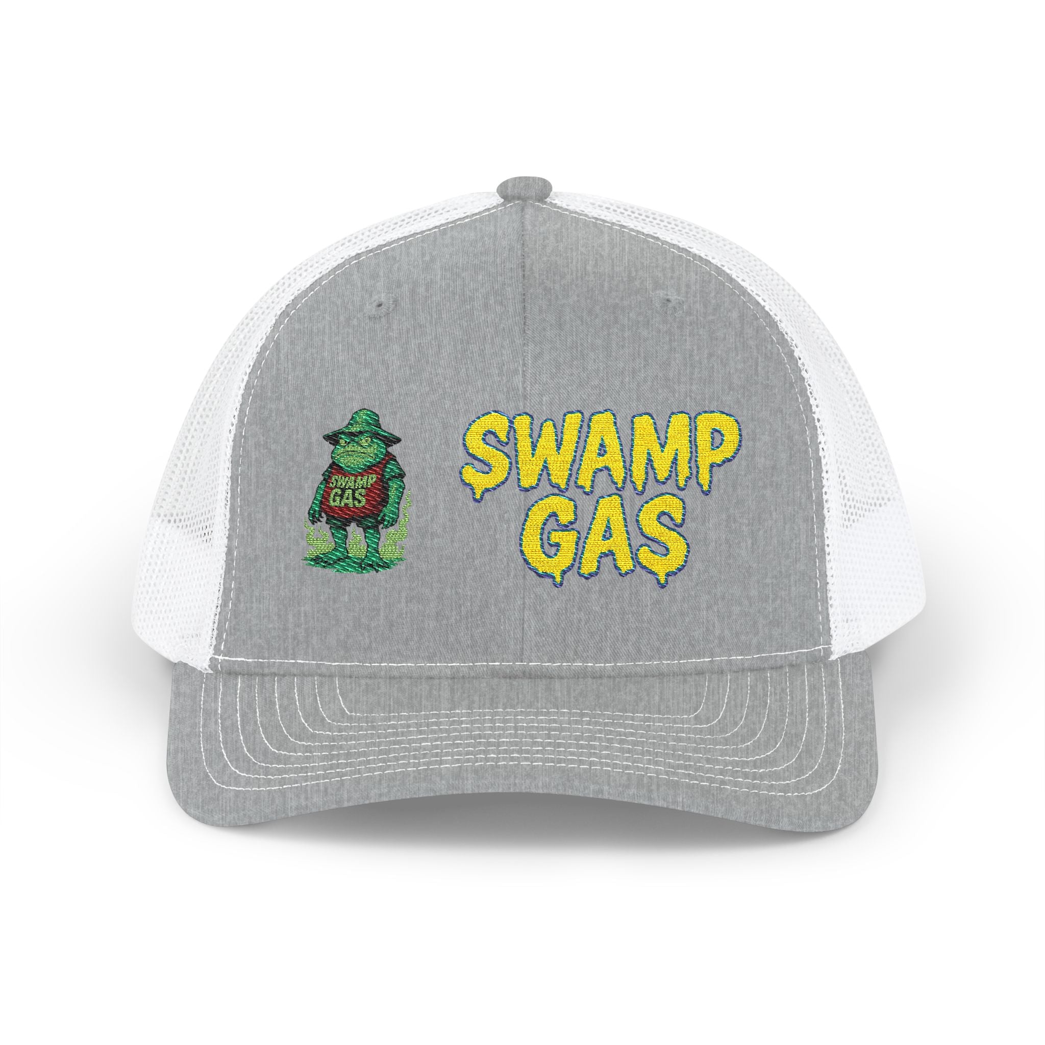 Swamp Gas Snapback Trucker Cap, Fun Summer Hat, Casual Outdoor Cap, Unique Gift for Him/Her, Festival Headwear, Retro Style Cap
