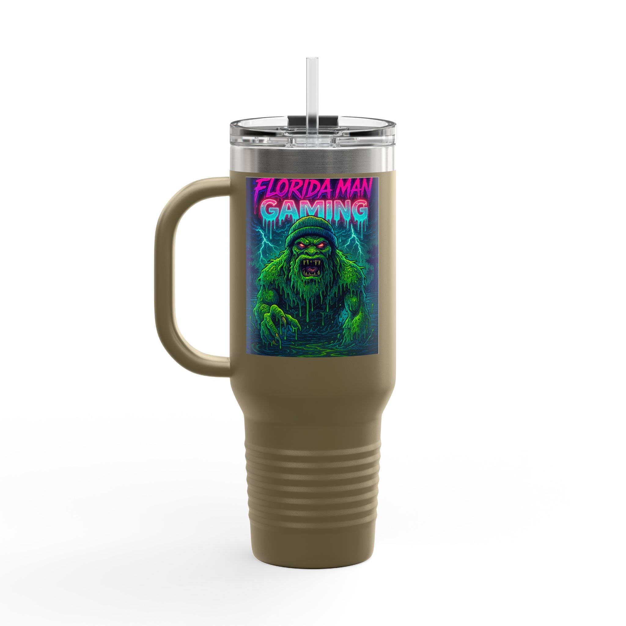 Florida Man Gaming Insulated Travel Mug | 40oz | Fun Gift for Gamers, Travel, Parties, Unique Drinkware