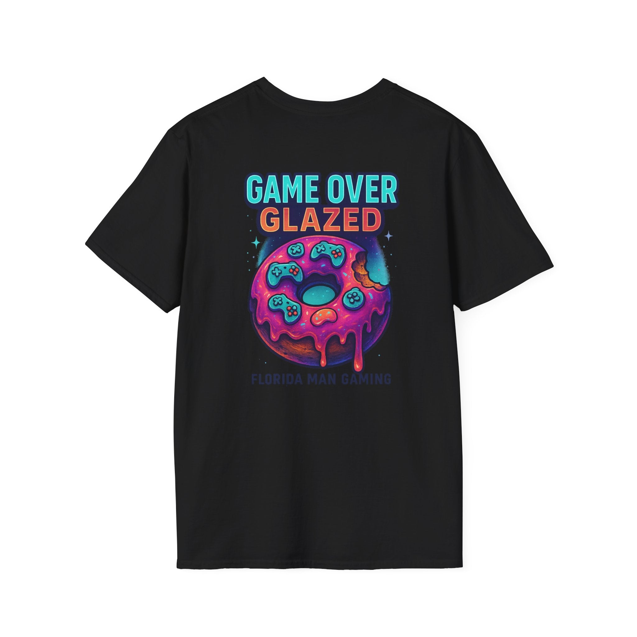Retro Gamer Donut T-Shirt - Fun Gaming Tee, Unisex Softstyle, Perfect for Gamers, Gaming Events, Birthday Gifts, Casual Wear