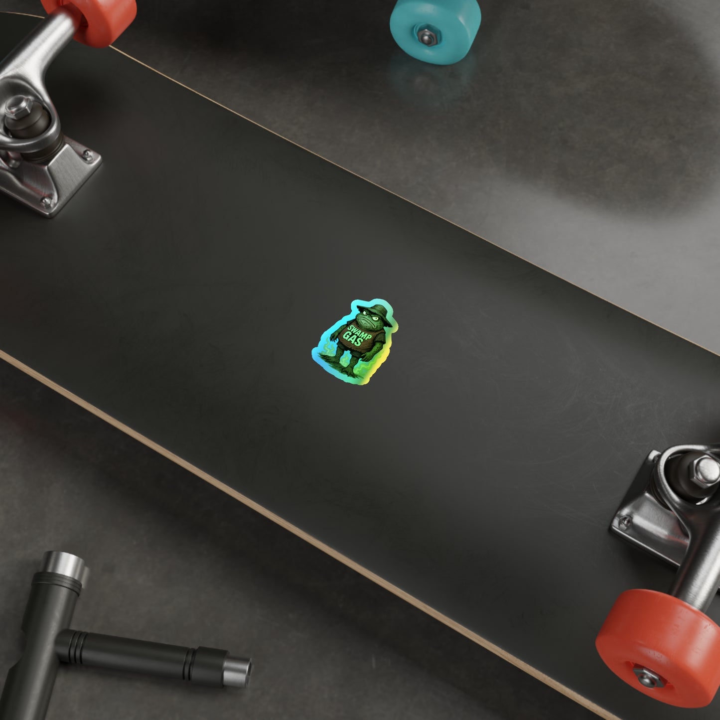 Holographic Swamp Gas Stickers - Fun Skateboard Decals, Colorful Art Stickers, Unique Party Favors, Cute Holographic Stickers