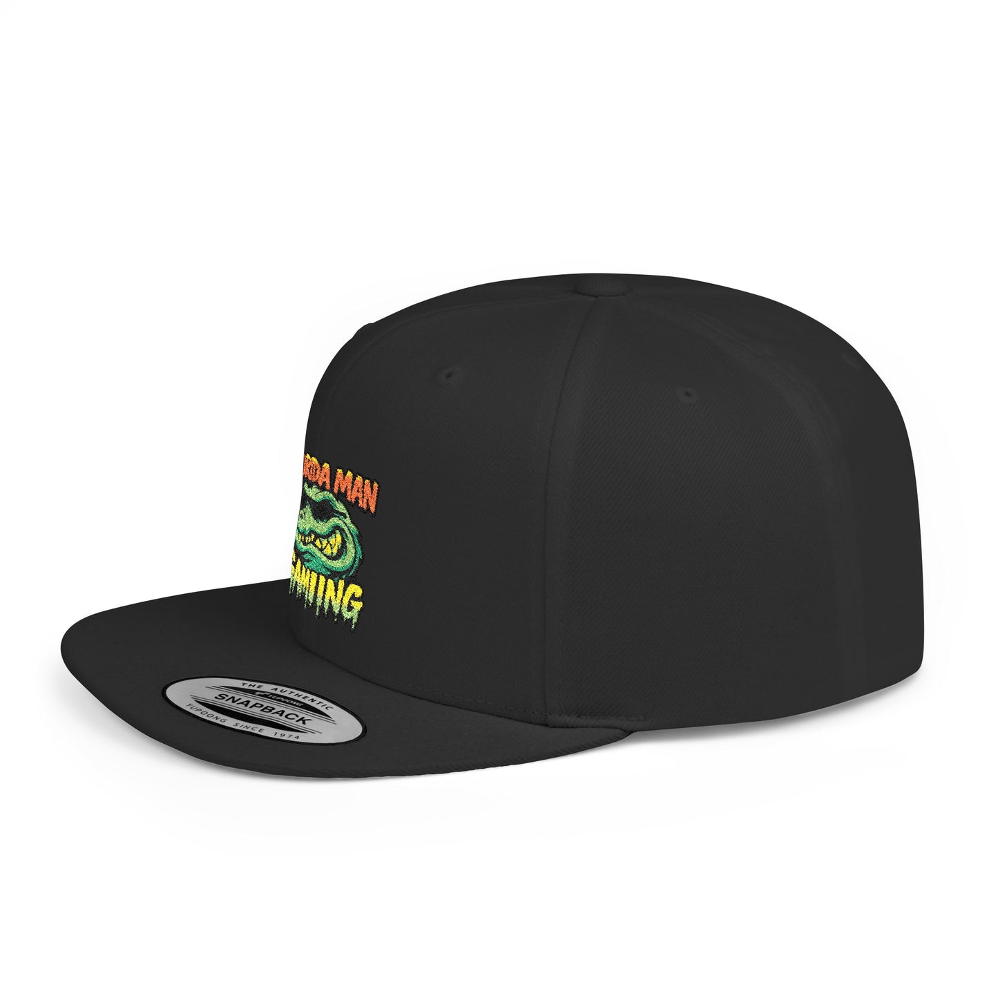 Florida Man Gaming Snapback Hat, Trendy Flat Bill Cap, Fun Gaming Accessory, Perfect for Gifts, Casual Style, Summer Vibes