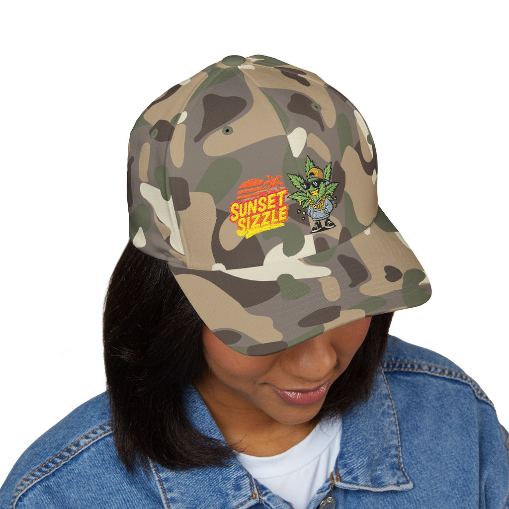Cap - Sunset Sizzle Embroidery Design - Vaporwave Streetwear