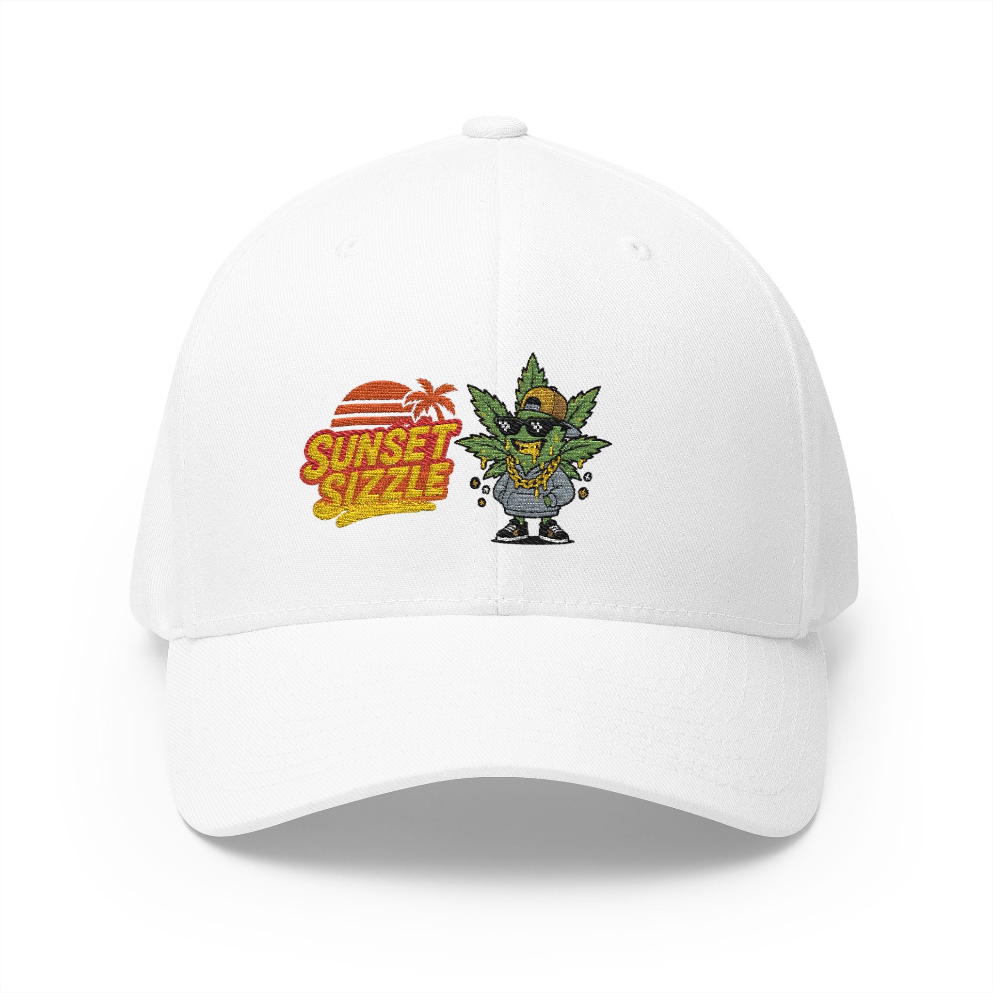Cap - Sunset Sizzle Embroidery Design - Vaporwave Streetwear
