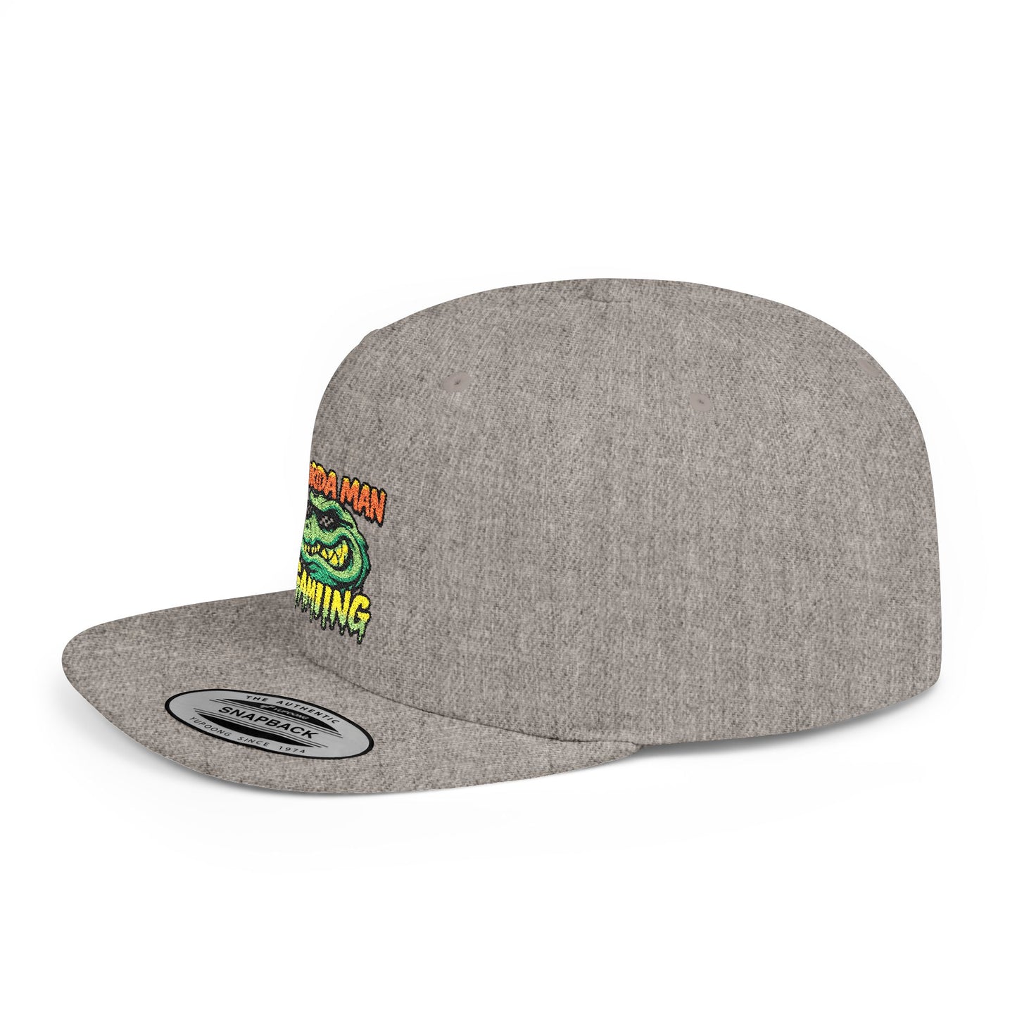 Florida Man Gaming Snapback Hat, Trendy Flat Bill Cap, Fun Gaming Accessory, Perfect for Gifts, Casual Style, Summer Vibes