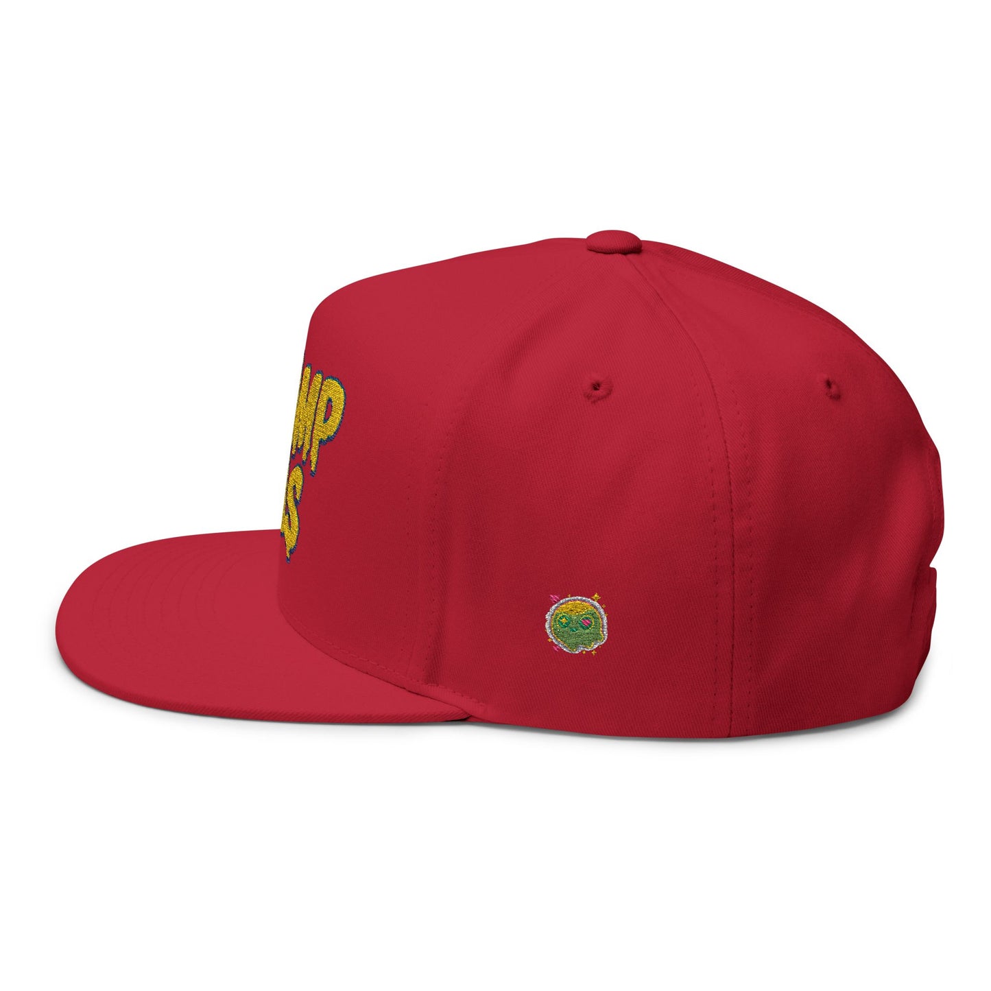 Swamp Gas Embroidered Flat Bill Cap | Trendy Snapback, Gifts for Friends, Festival Wear, Streetwear Style, Summer Accessory