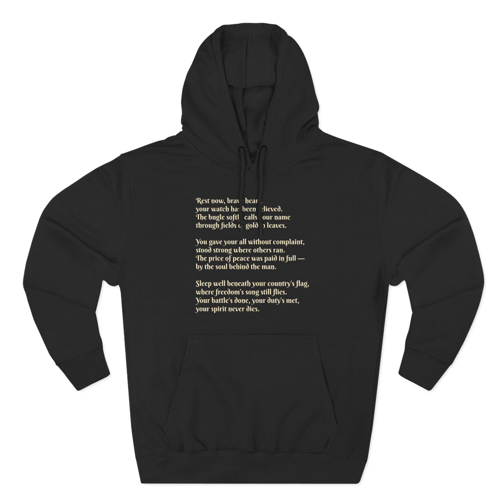 Soldier Poem Hoodie — Patriotic Military Tribute Fleece Pullover