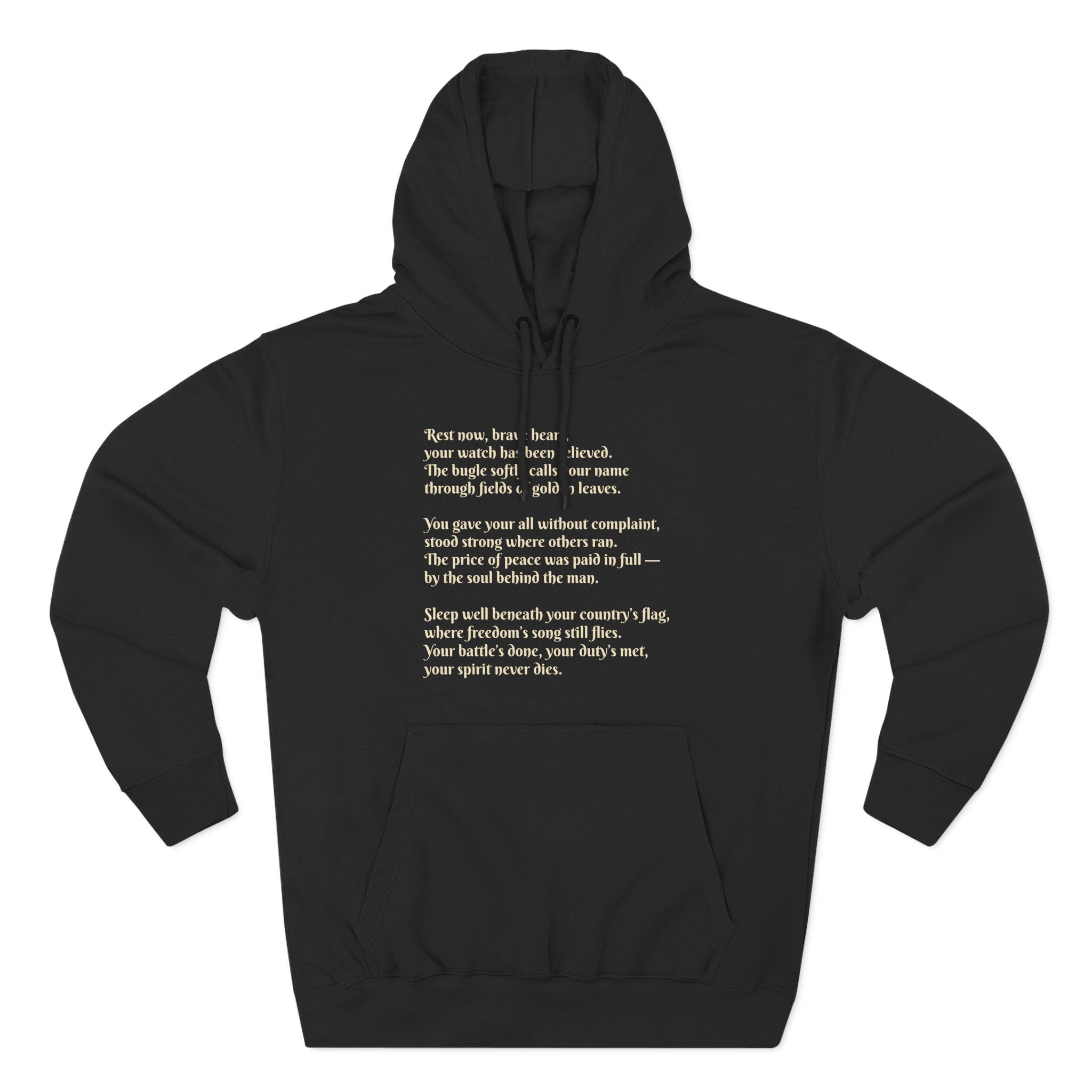 Soldier Poem Hoodie — Patriotic Military Tribute Fleece Pullover