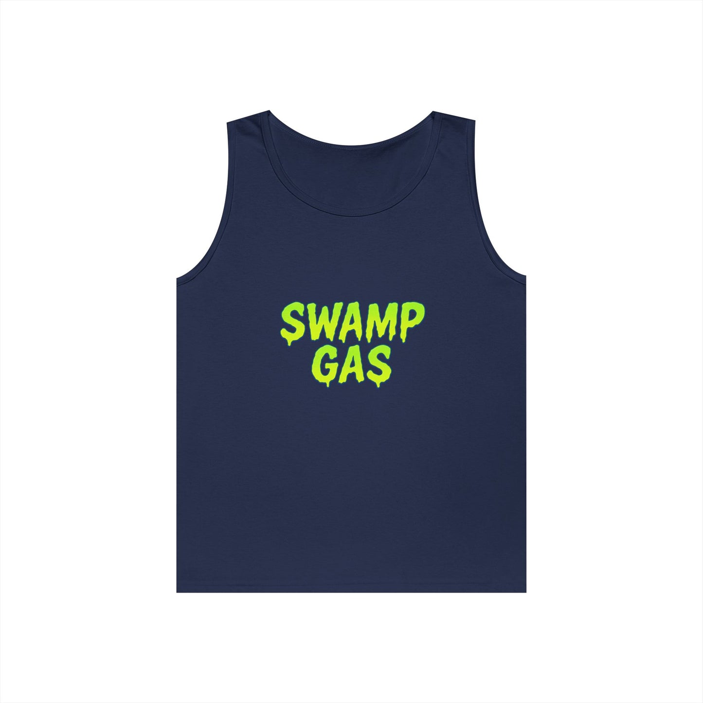Swamp Gas Unisex Heavy Cotton Tank Top - Fun Summer Wear, Graphic Tee for Parties, Gifts, Halloween, Outdoor Events, Festival Apparel