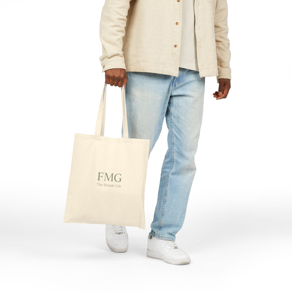 FMG “The Simple Life” Canvas Tote – Eco-Friendly Minimalist Carryall for Everyday Living