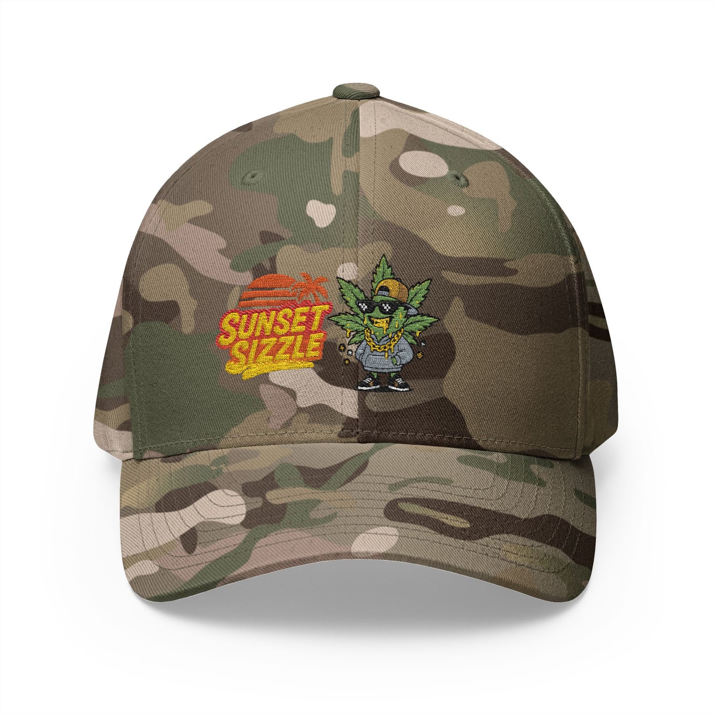 Cap - Sunset Sizzle Embroidery Design - Vaporwave Streetwear