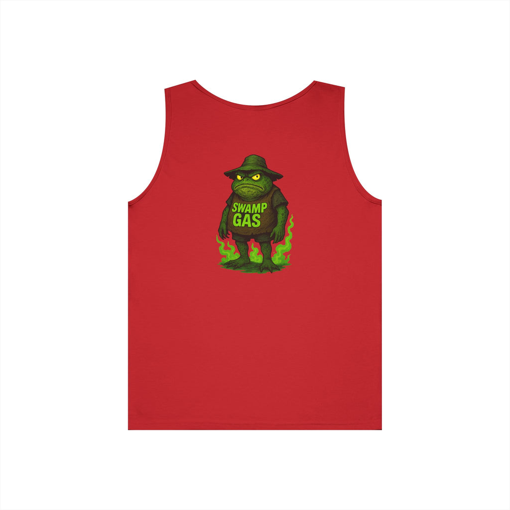 Swamp Gas Unisex Heavy Cotton Tank Top - Fun Summer Wear, Graphic Tee for Parties, Gifts, Halloween, Outdoor Events, Festival Apparel