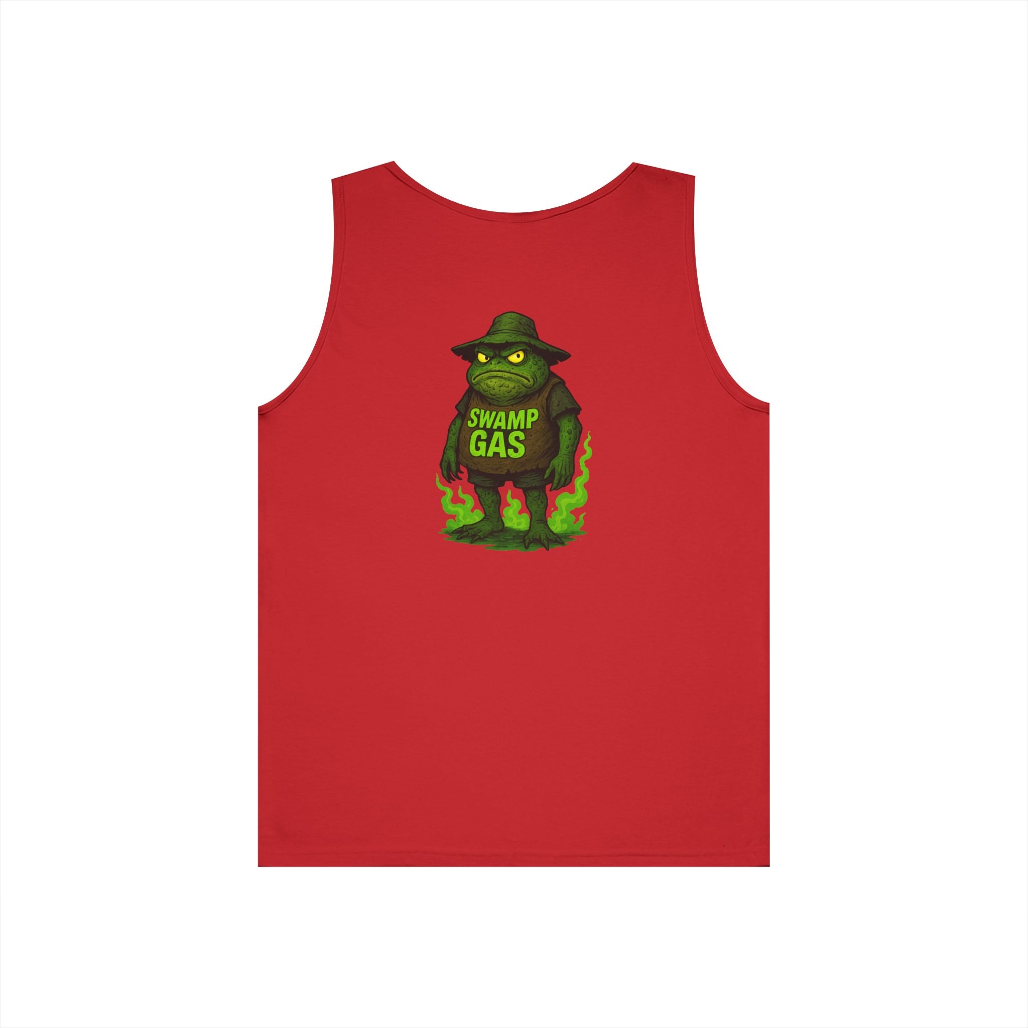 Swamp Gas Unisex Heavy Cotton Tank Top - Fun Summer Wear, Graphic Tee for Parties, Gifts, Halloween, Outdoor Events, Festival Apparel