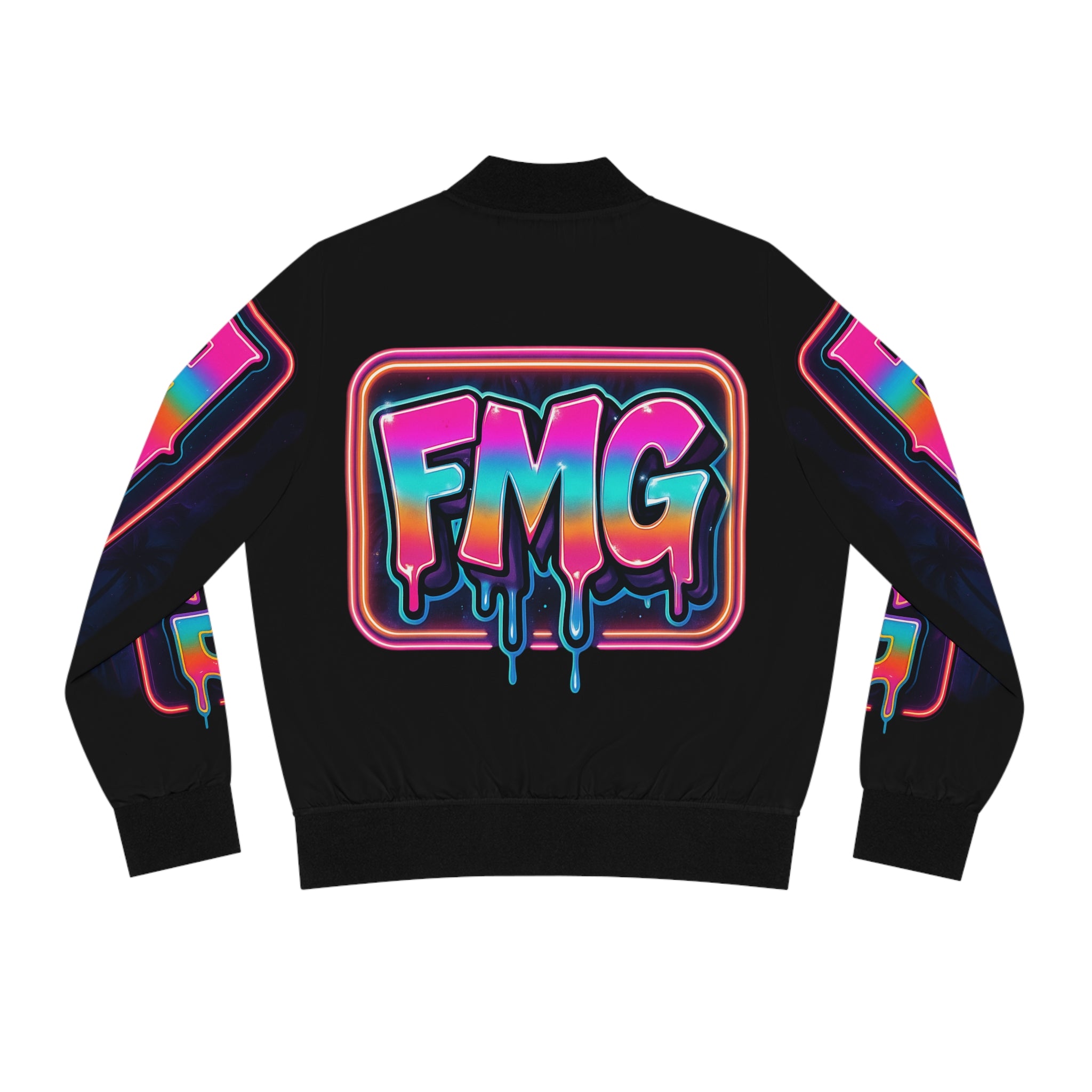 FMG Neon Graffiti Bomber Jacket