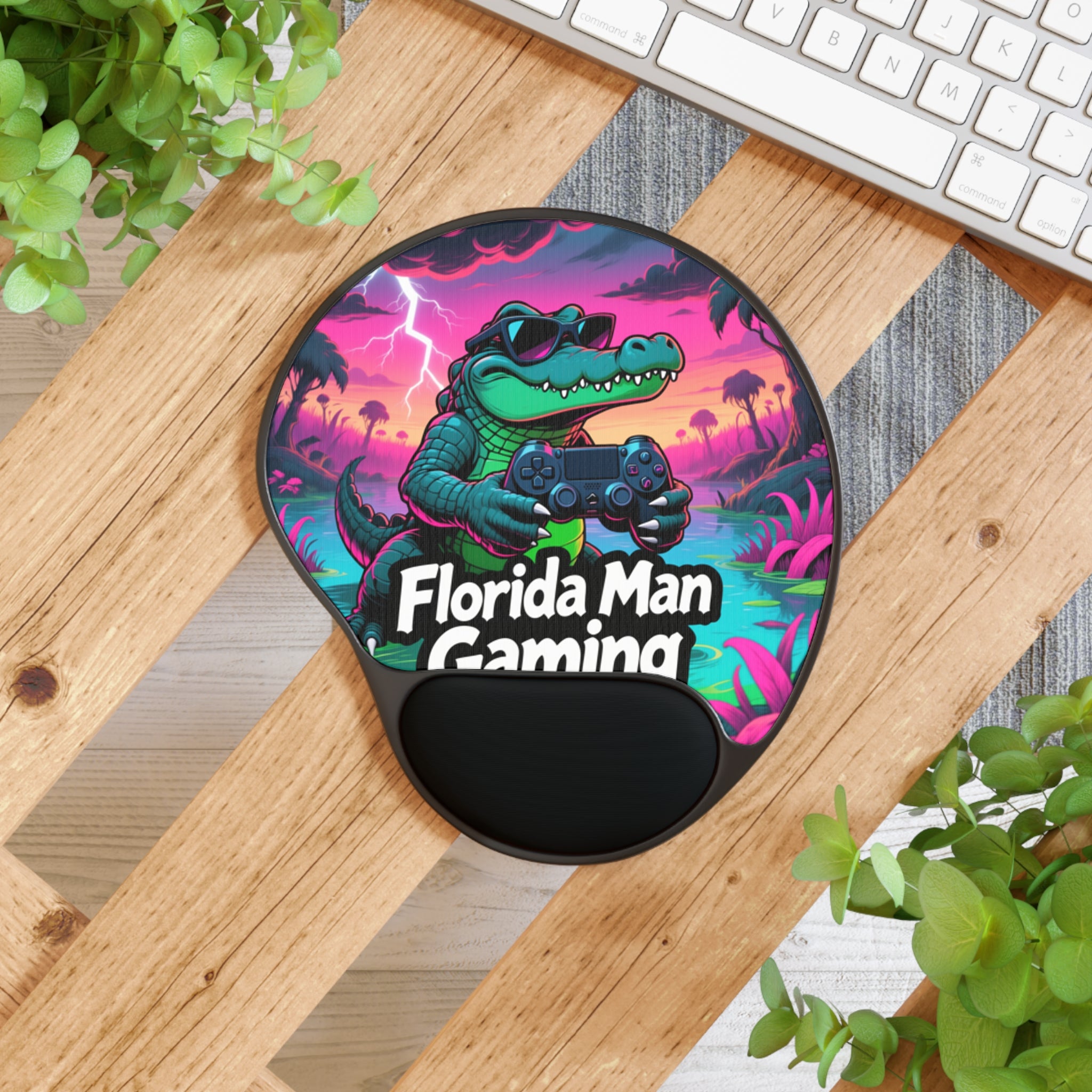 Florida Man Gaming Mouse Pad with Wrist Rest, Gamer Gift, Desk Accessories, Florida Theme Decor, Office Essentials