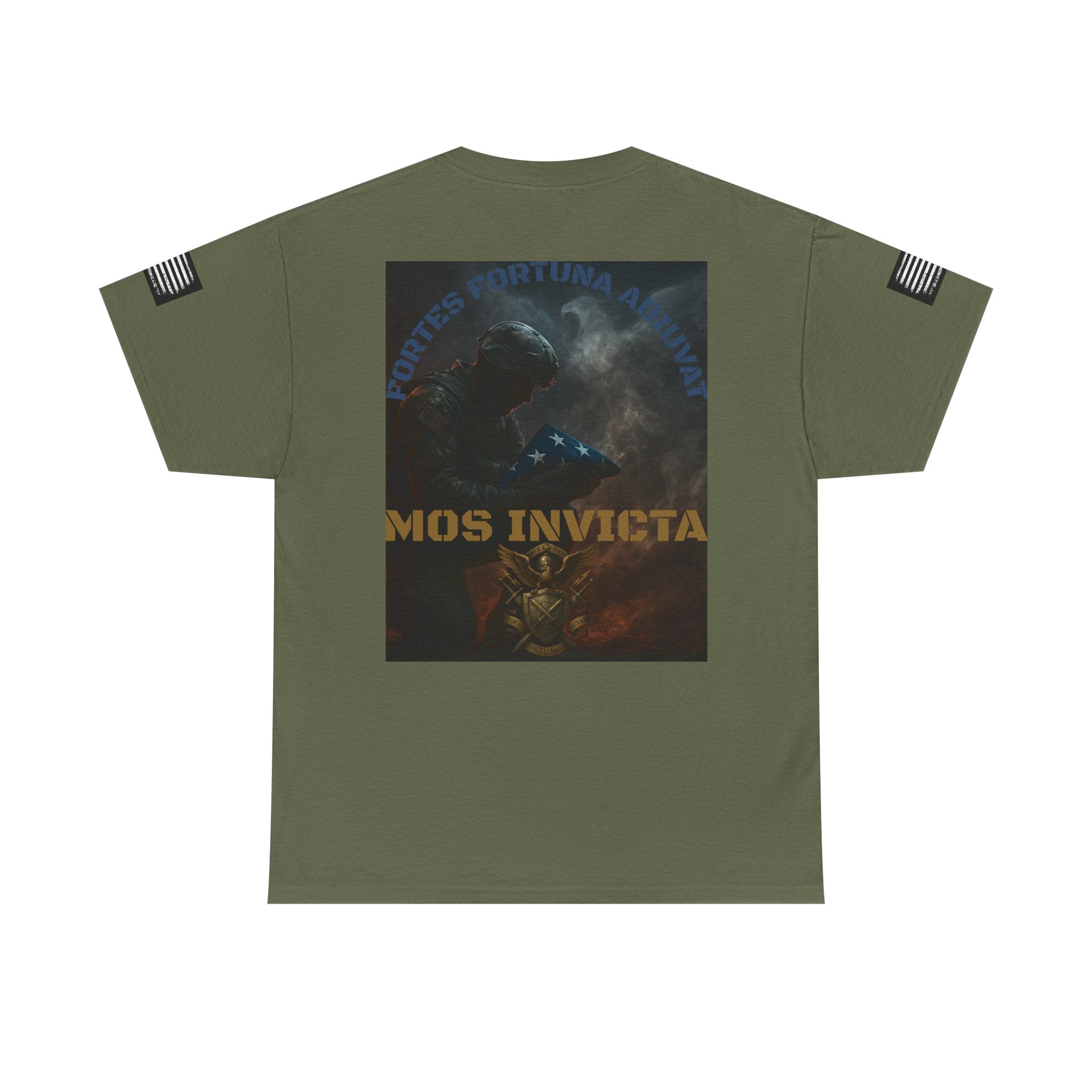 Mos Invicta Military Tribute Tee — 'Fortes Fortuna Iuvat' Tactical Veteran Shirt