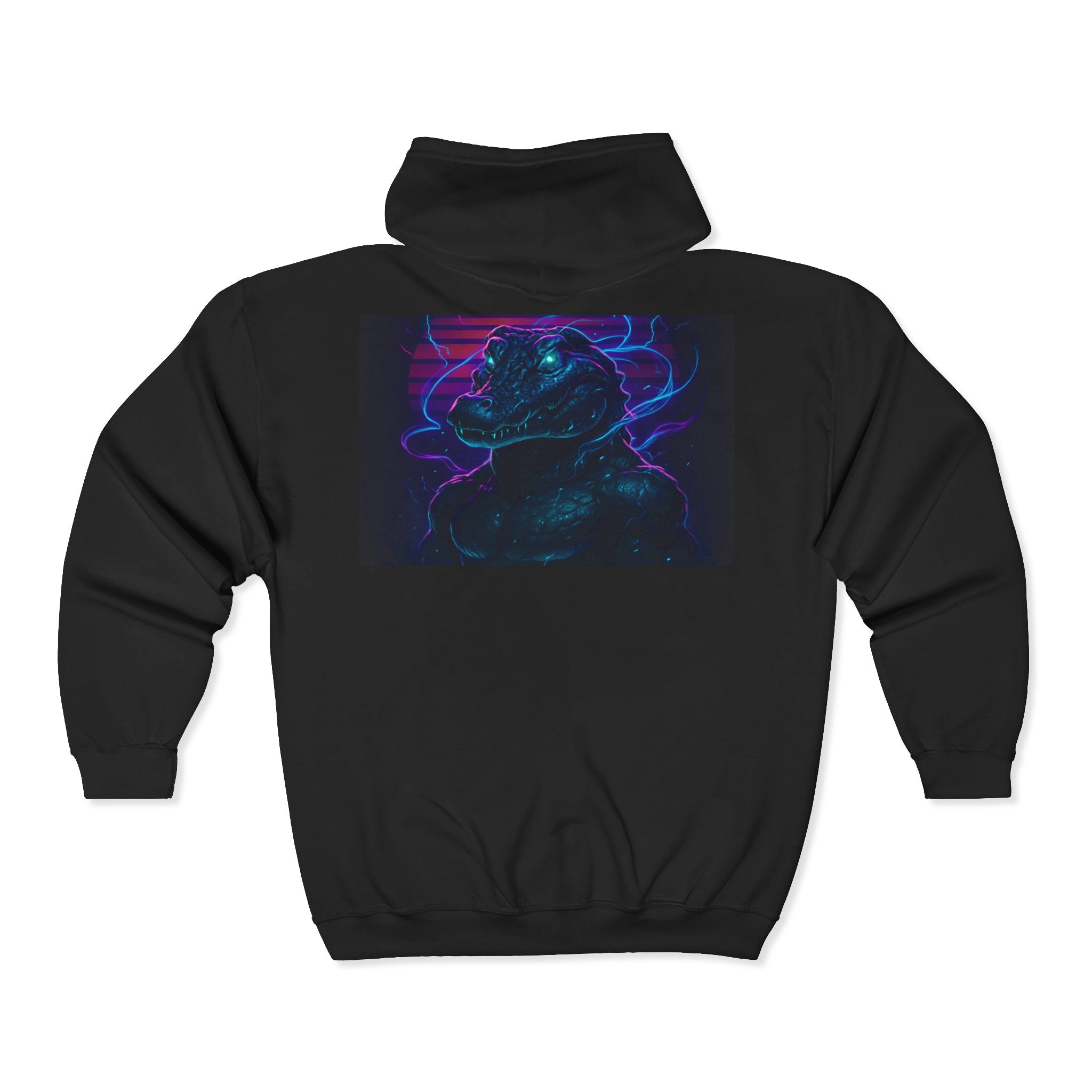 Retro Godzilla Zip Hoodie | Unisex Heavy Blend Hoodie for Fans | 80s Style, Cozy Sweatshirt, Unique Gift, Movie Merch, Warm Outerwear