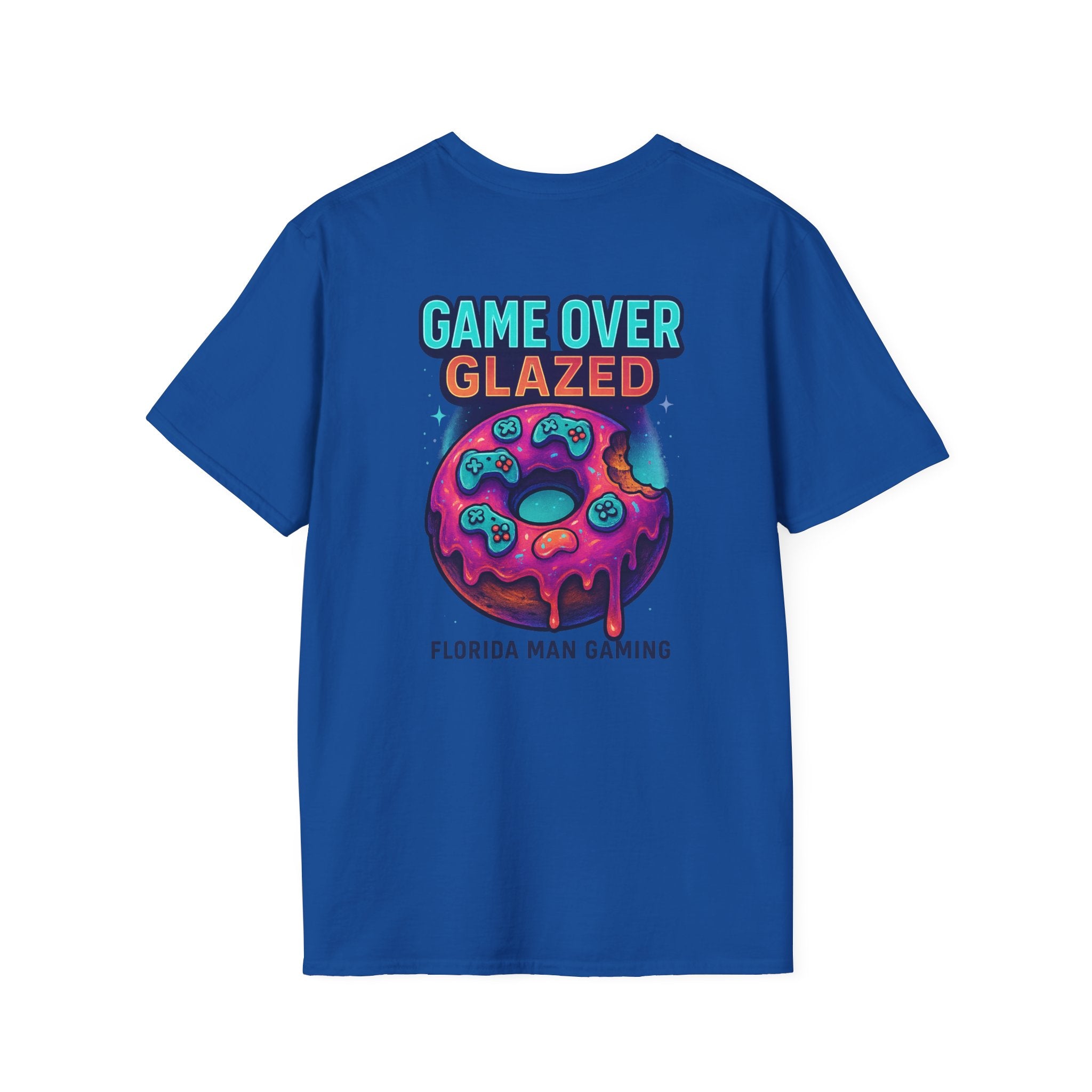 Retro Gamer Donut T-Shirt - Fun Gaming Tee, Unisex Softstyle, Perfect for Gamers, Gaming Events, Birthday Gifts, Casual Wear