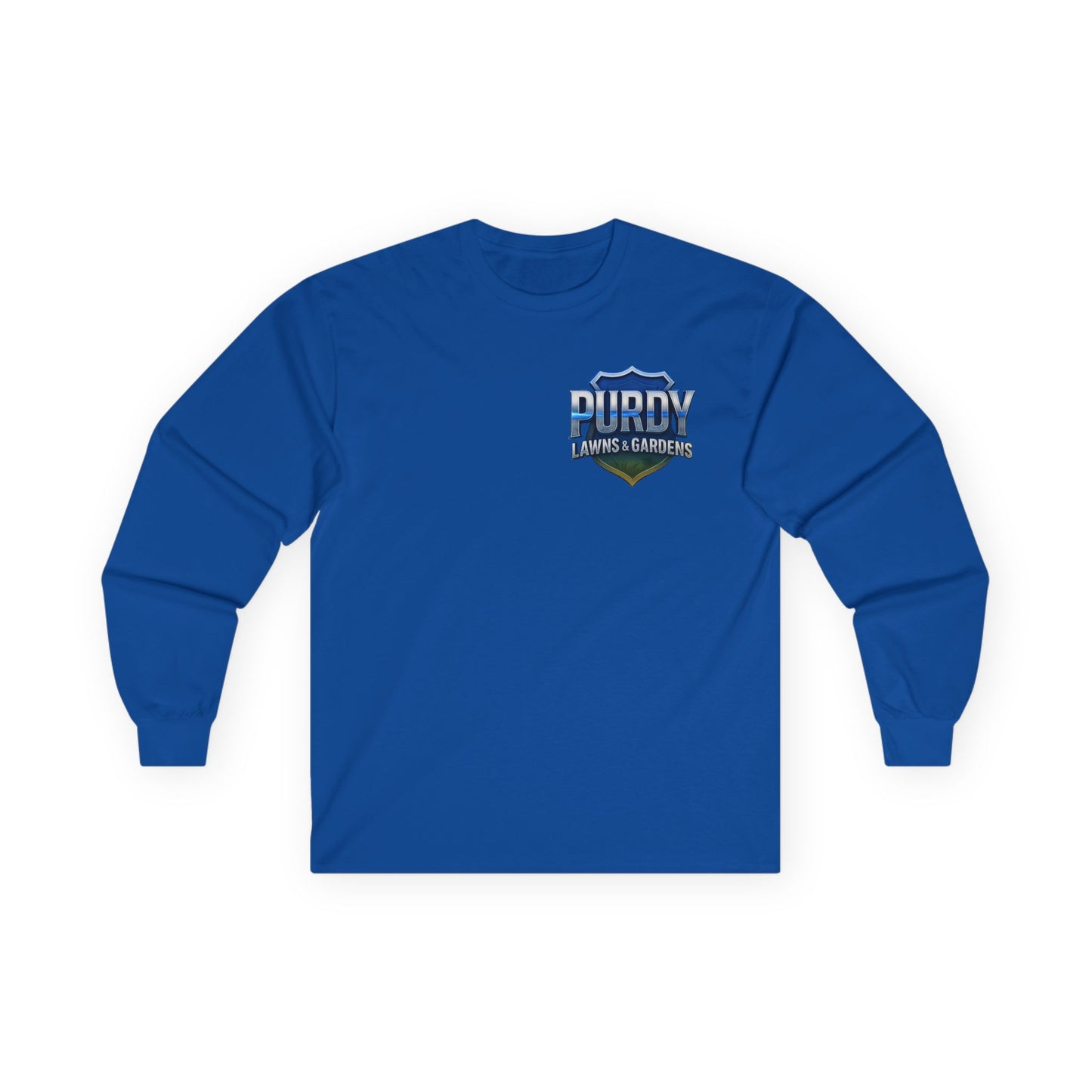 Purdy Lawns & Gardens Long Sleeve Tee, Gardening Shirt, Lawn Care Apparel, Casual Workwear, Unisex Garden Tee, Personalized Gift