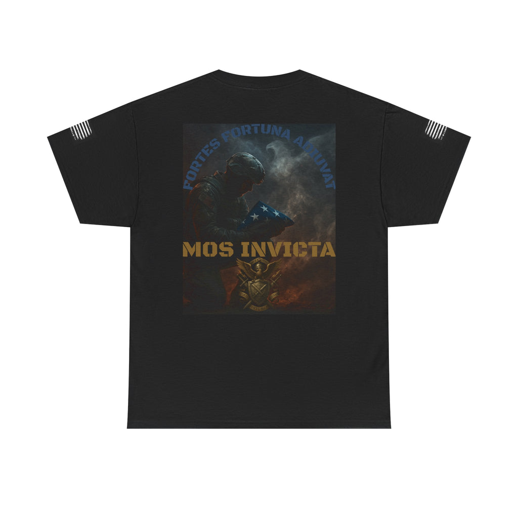 Mos Invicta Military Tribute Tee — 'Fortes Fortuna Iuvat' Tactical Veteran Shirt