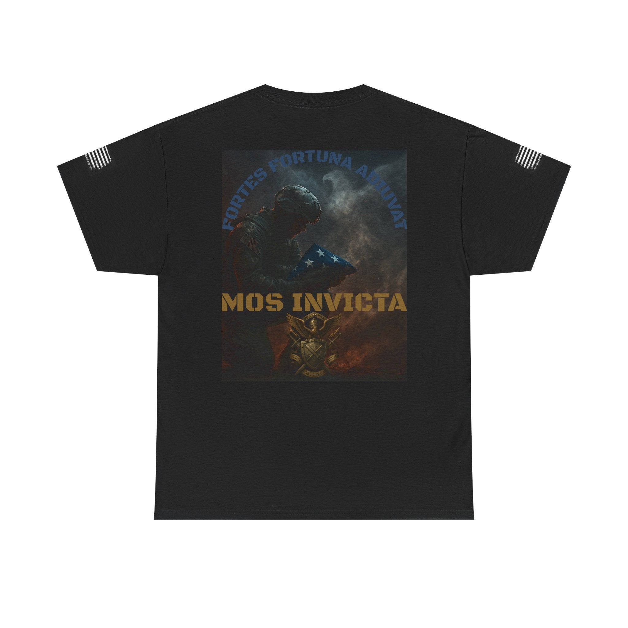 Mos Invicta Military Tribute Tee — 'Fortes Fortuna Iuvat' Tactical Veteran Shirt