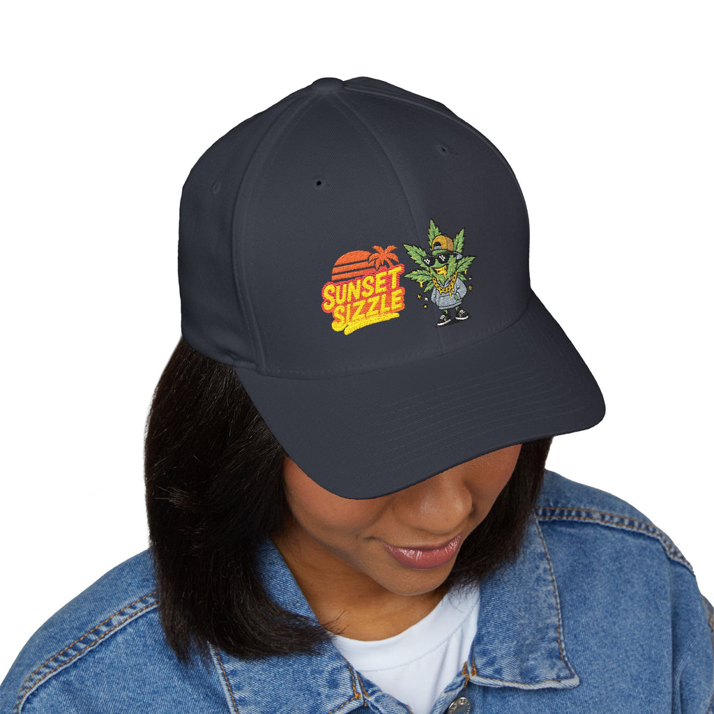 Cap - Sunset Sizzle Embroidery Design - Vaporwave Streetwear