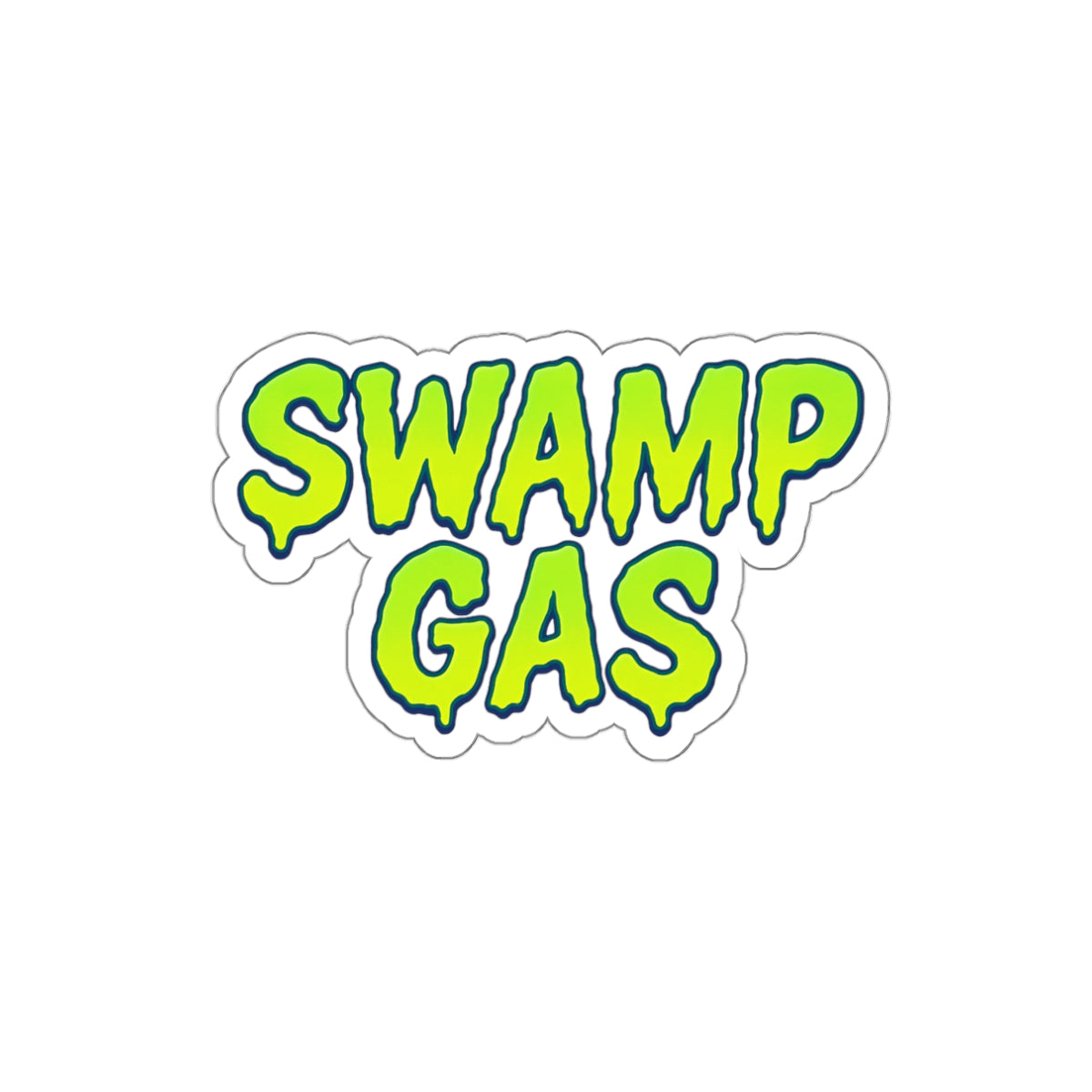 Playful Die-Cut Stickers for Quirky Decor, Swamp Gas Emblem, Laptop Stickers, Perfect for October, Gift for Friends, Unique Vibe