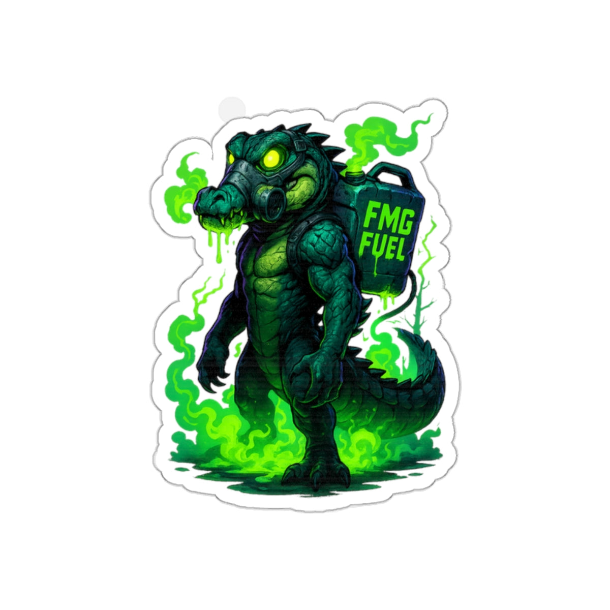 FMG Fuel Alligator Die-Cut Stickers | Cool Laptop Decor, Unique Party Favors, Biker Stickers, Gift for Gamers, 80s Retro Vibe