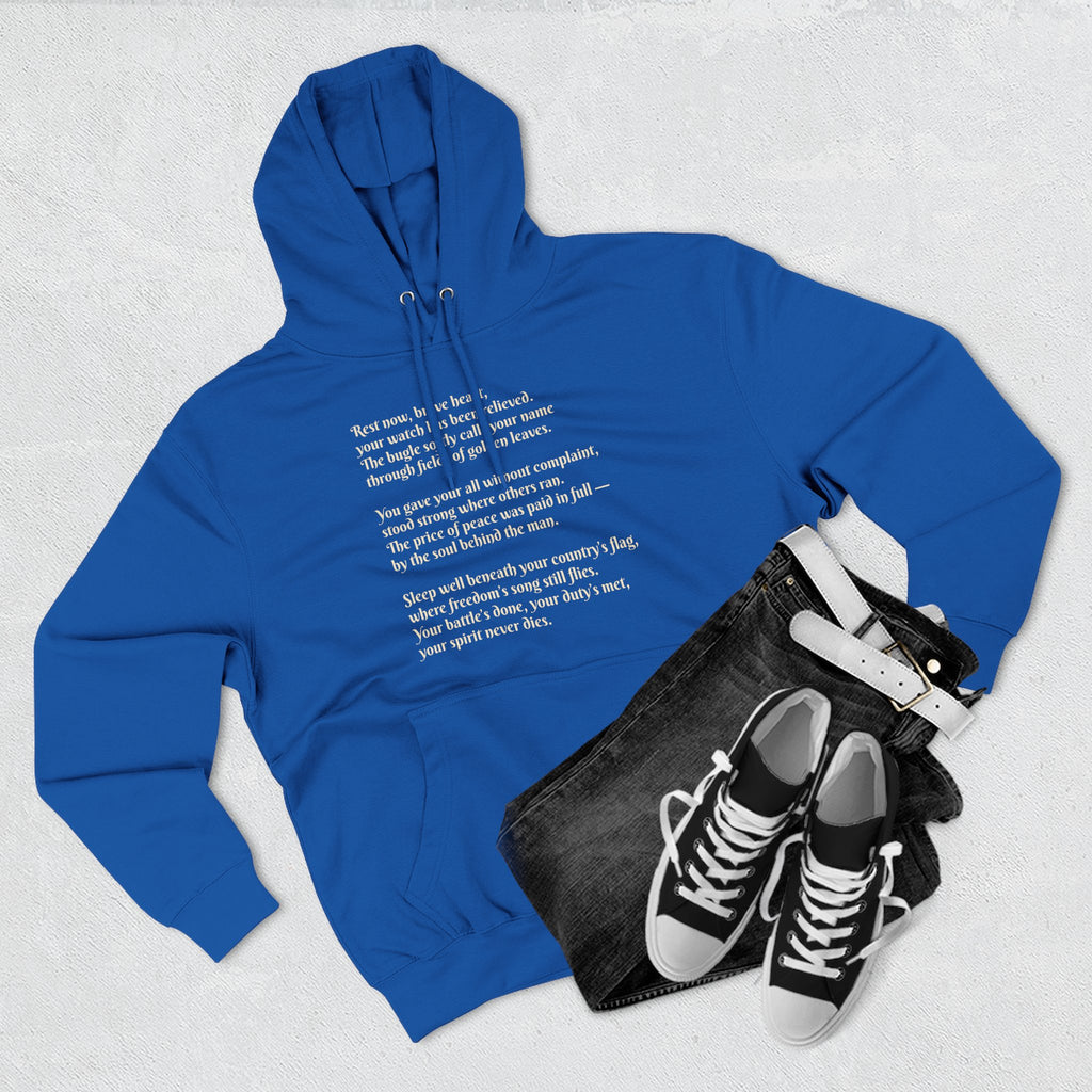 Soldier Poem Hoodie — Patriotic Military Tribute Fleece Pullover