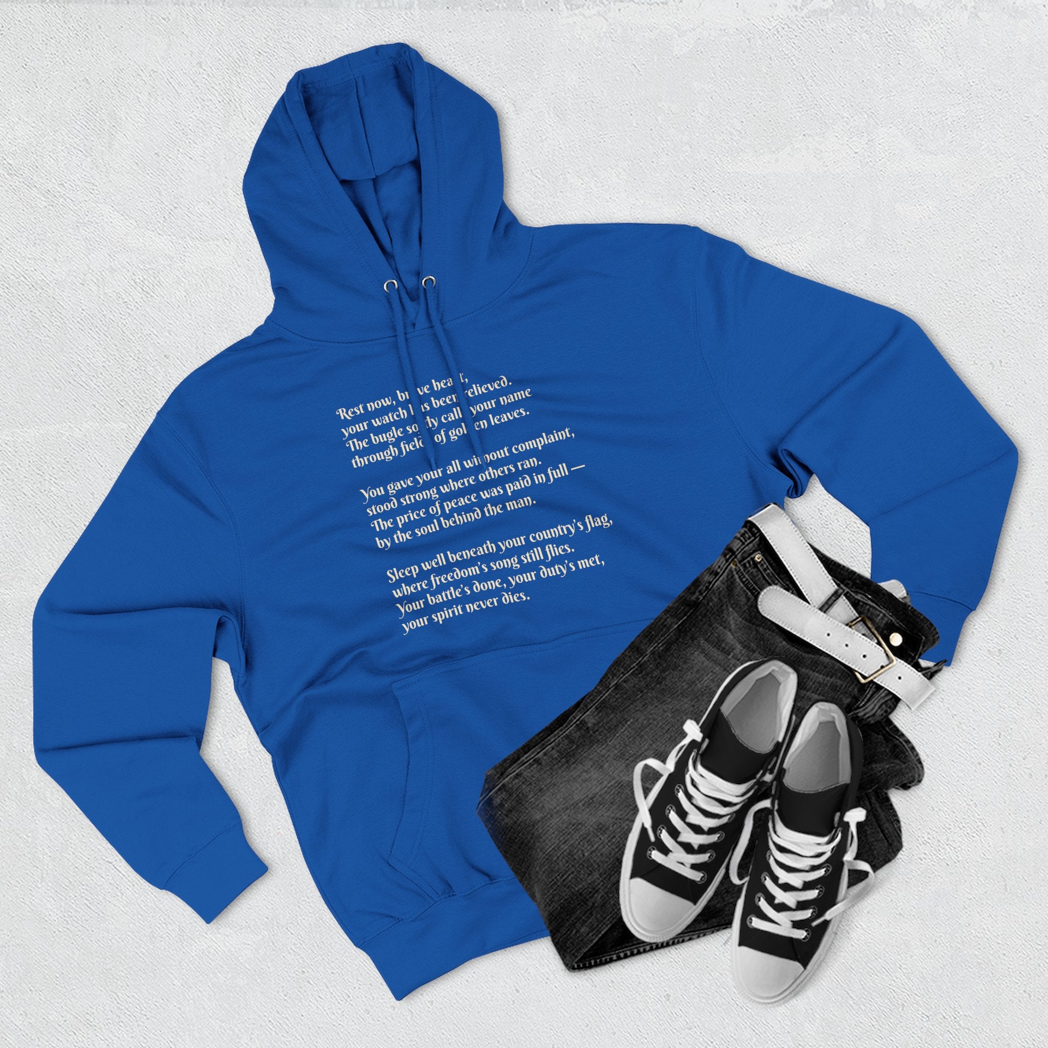 Soldier Poem Hoodie — Patriotic Military Tribute Fleece Pullover