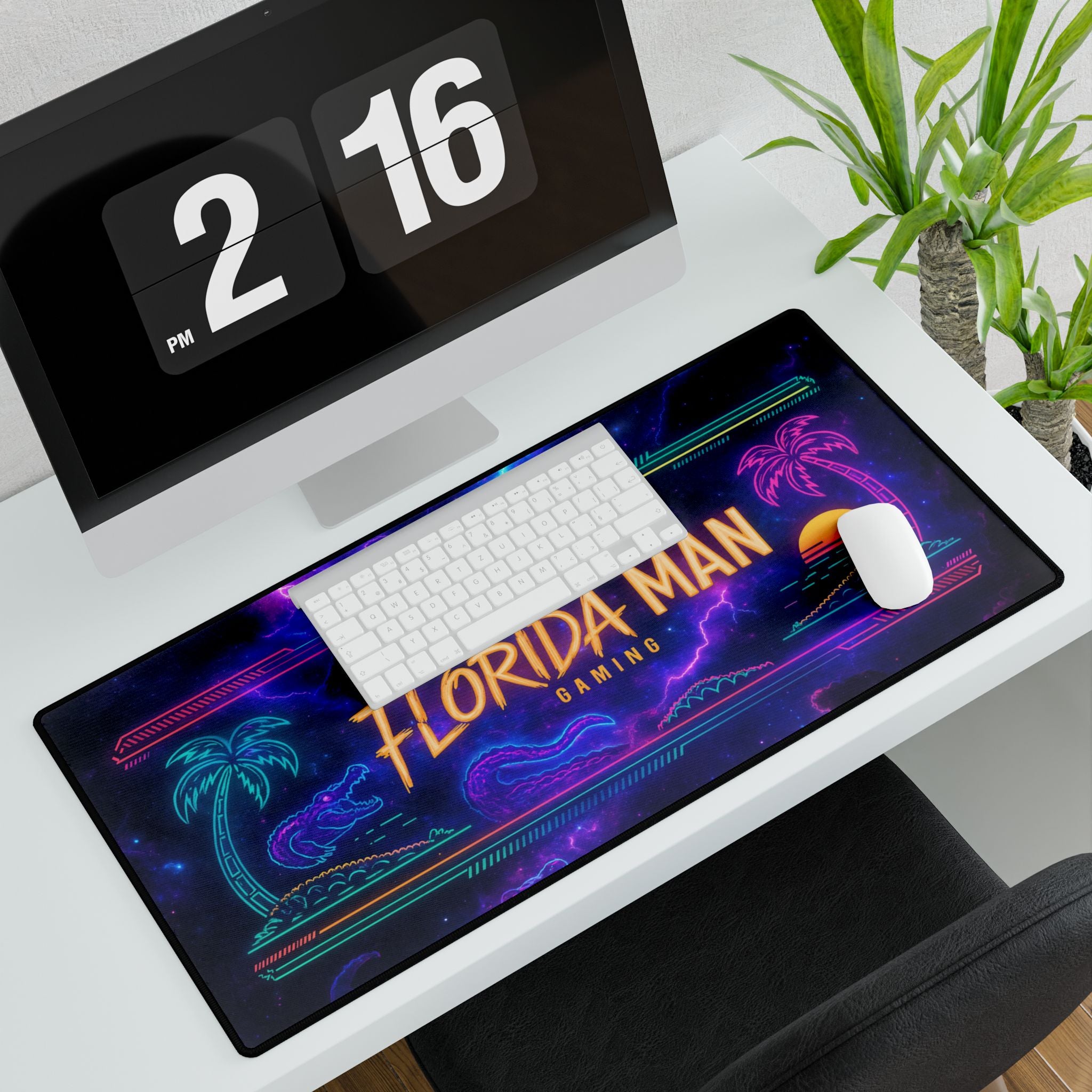 Florida Man Gaming Desk Mat, Colorful Gaming Desk Pad, Gamer Accessories, Fun Office Decor, Unique Mouse Mat