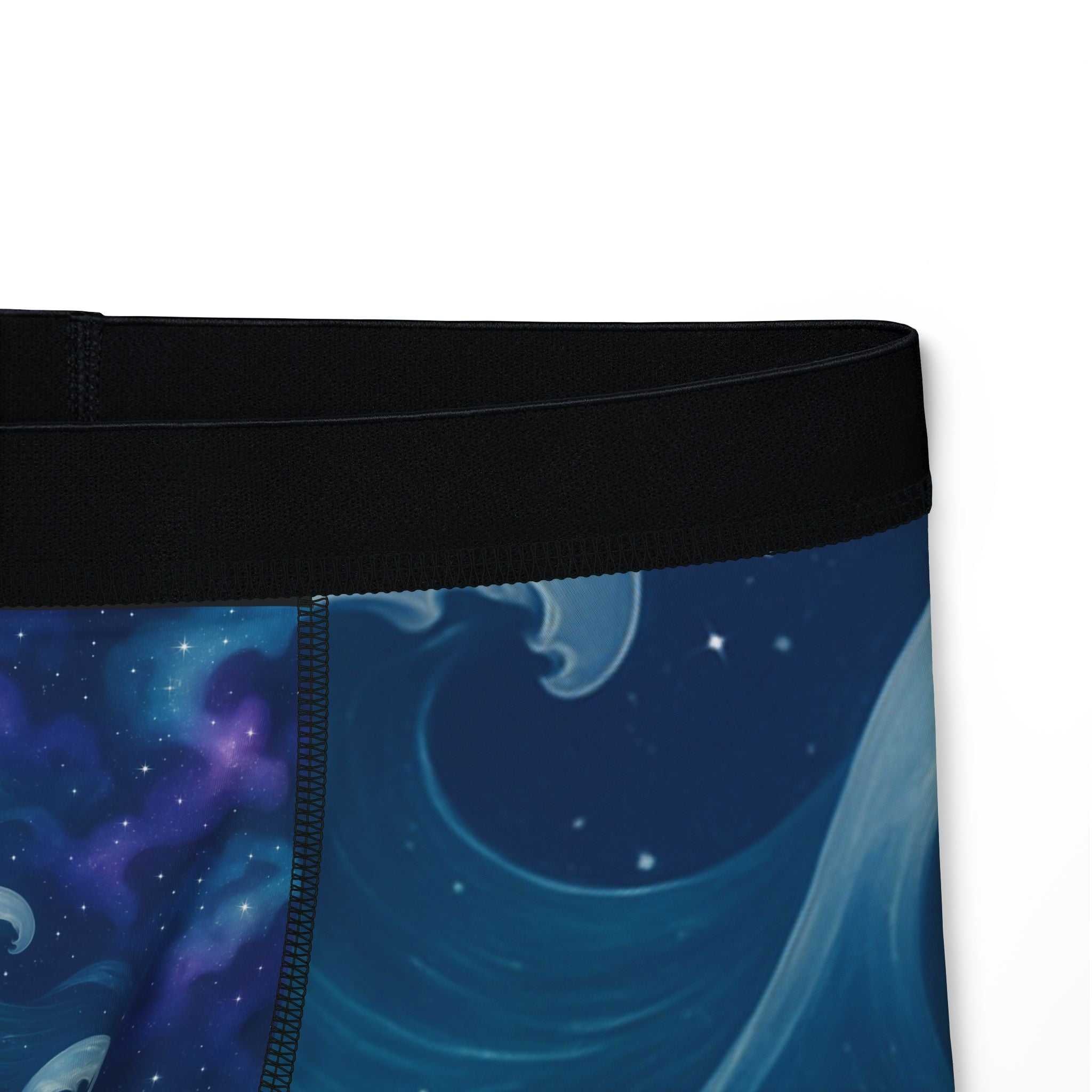 Galaxy Wave Boxer Briefs — Men's Cosmic Night AOP Underwear