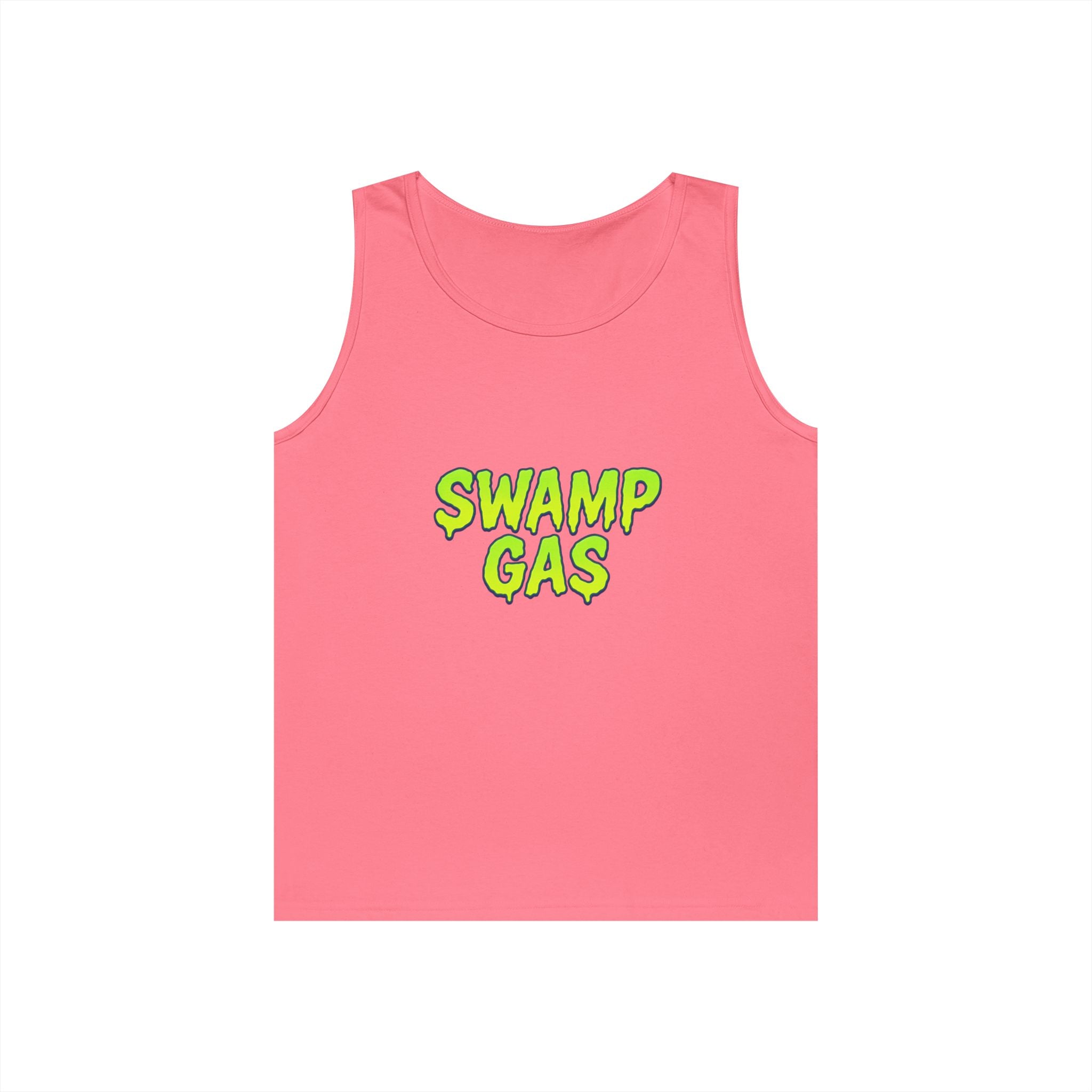 Swamp Gas Unisex Heavy Cotton Tank Top, Funny Summer Shirt, Graphic Muscle Tee, Casual Wear, Gift for Monster Lovers
