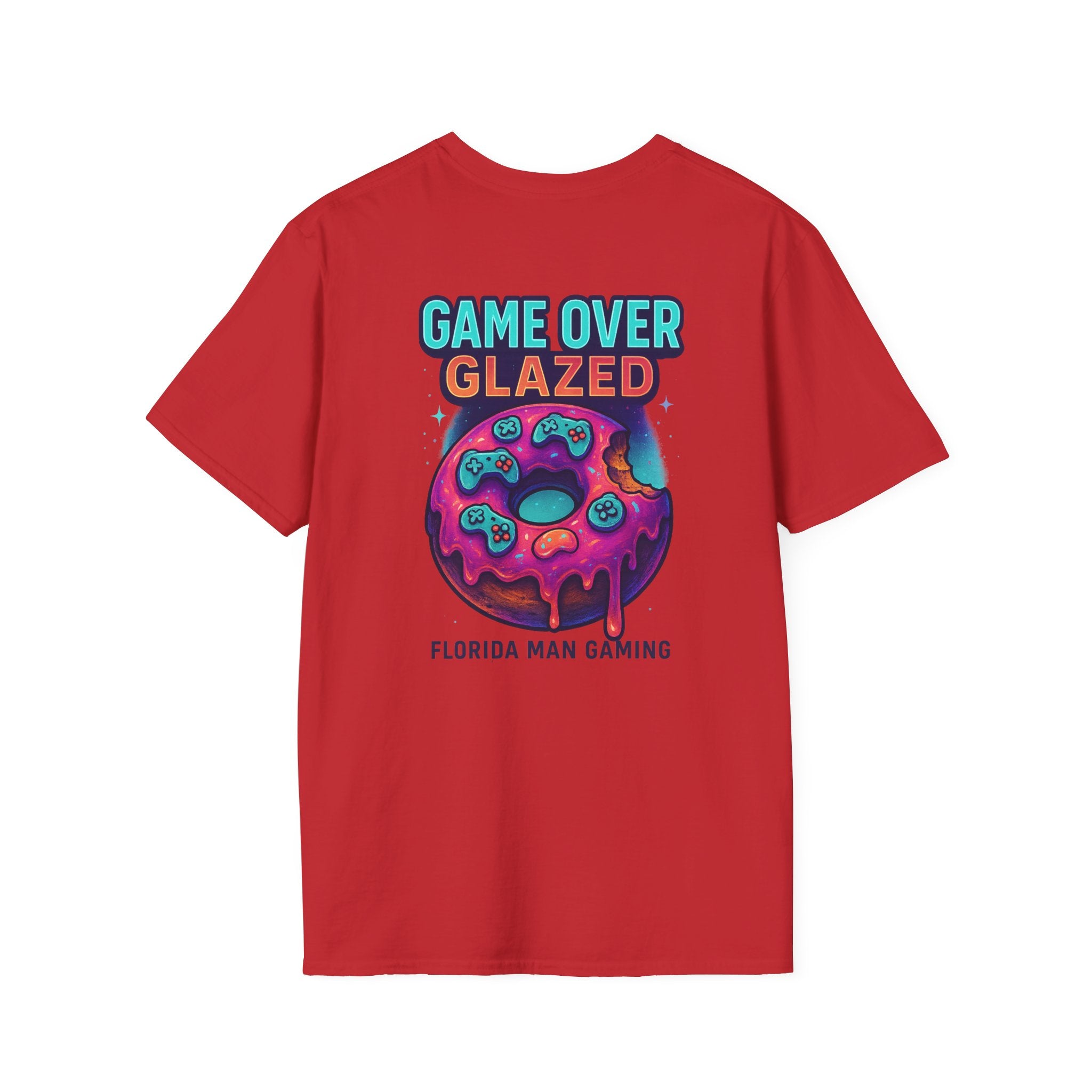 Retro Gamer Donut T-Shirt - Fun Gaming Tee, Unisex Softstyle, Perfect for Gamers, Gaming Events, Birthday Gifts, Casual Wear