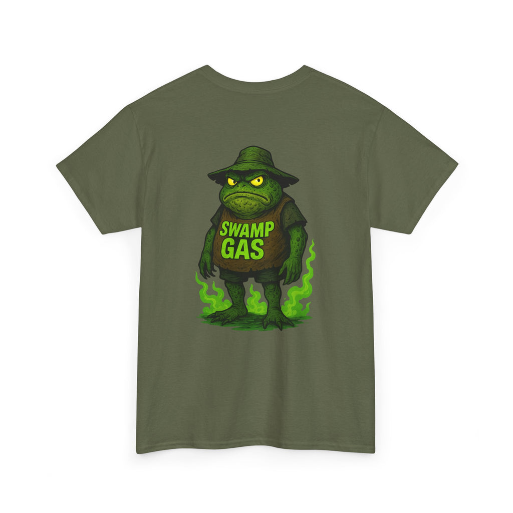 Swamp Gas Unisex Heavy Cotton Tee - Fun Graphic T-Shirt for Festivals, Parties, Gifts, Casual Wear, Retro Style