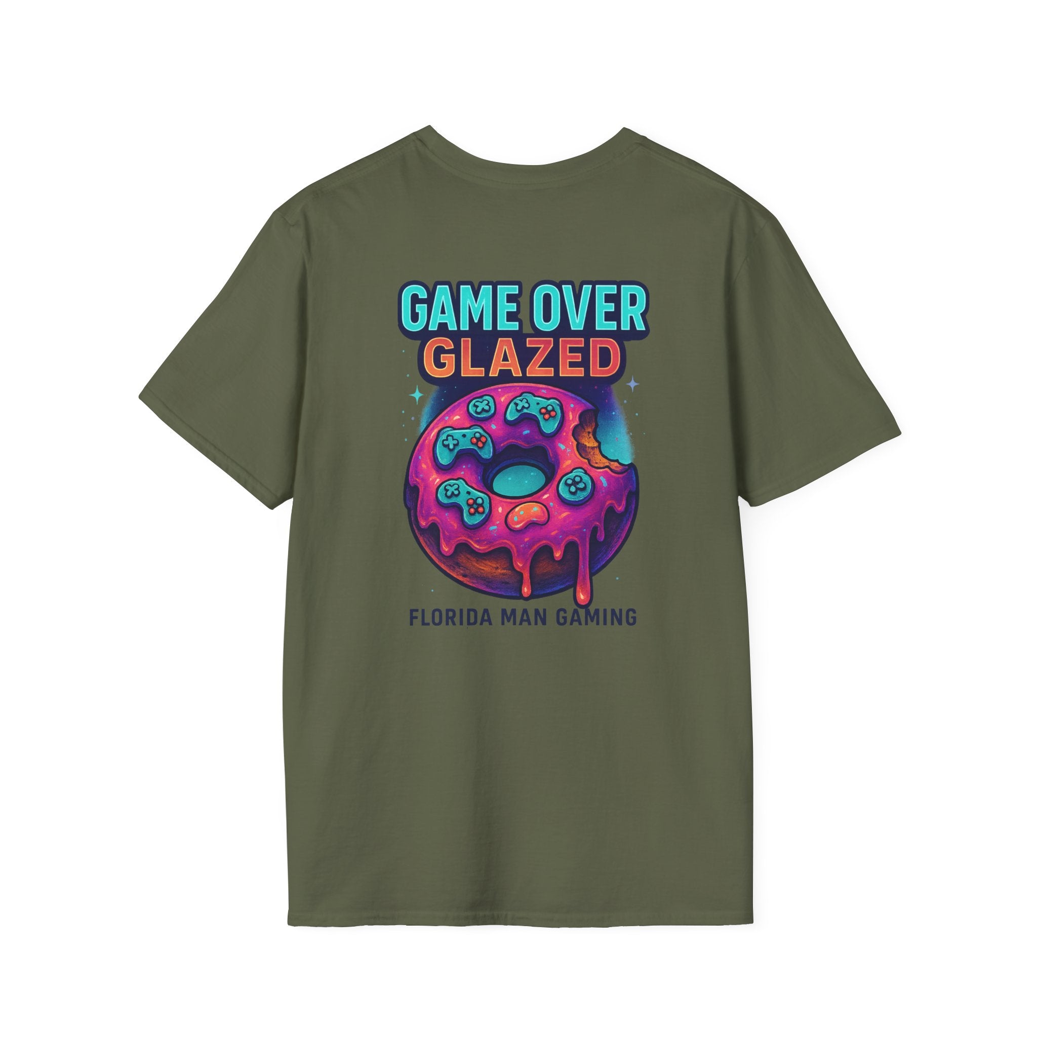 Retro Gamer Donut T-Shirt - Fun Gaming Tee, Unisex Softstyle, Perfect for Gamers, Gaming Events, Birthday Gifts, Casual Wear