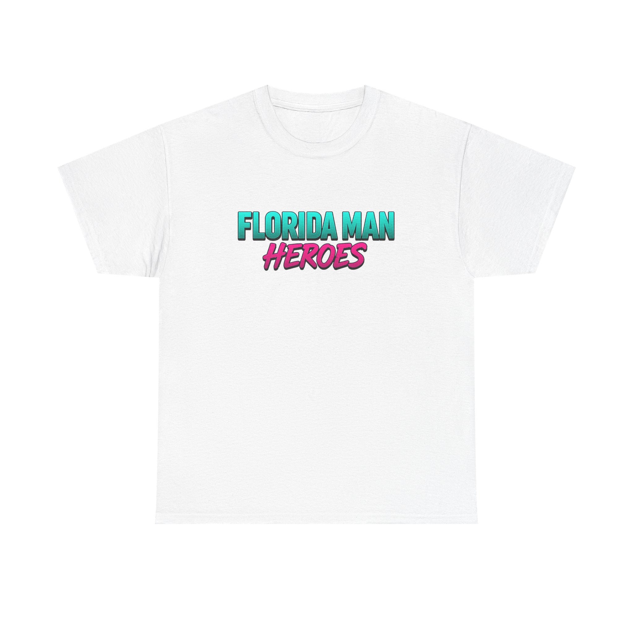 Florida Man Heroes Tee - Unisex Cotton T-Shirt, Funny Gift, Casual Wear, Unique Design, Quirky Florida Apparel