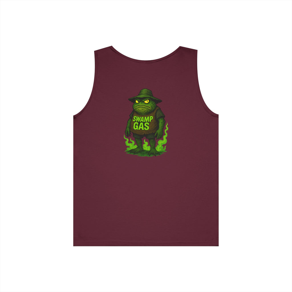 Swamp Gas Unisex Heavy Cotton Tank Top - Fun Summer Wear, Graphic Tee for Parties, Gifts, Halloween, Outdoor Events, Festival Apparel