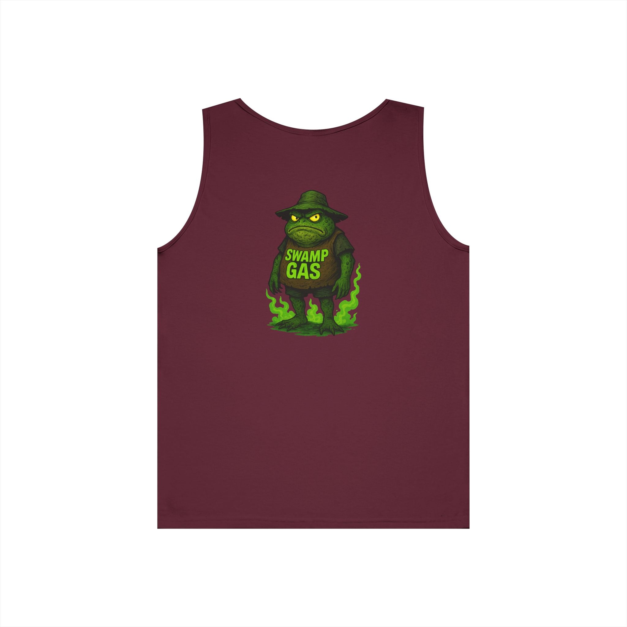 Swamp Gas Unisex Heavy Cotton Tank Top - Fun Summer Wear, Graphic Tee for Parties, Gifts, Halloween, Outdoor Events, Festival Apparel