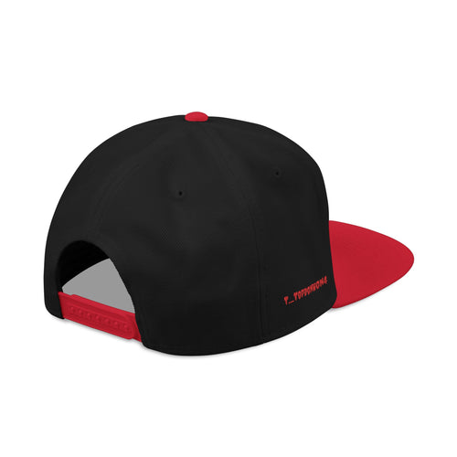 Alabama Gaming Snapback Hat – Flat Brim Embroidered Gamer Cap (Black/Red) | T_TopDonWon4