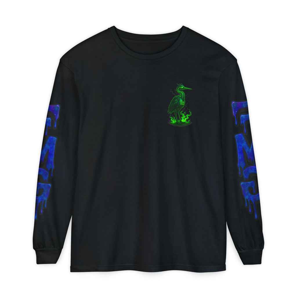 FloridaMan Gaming Long Sleeve Tee — Neon Heron Logo Sleeve Graphic Shirt