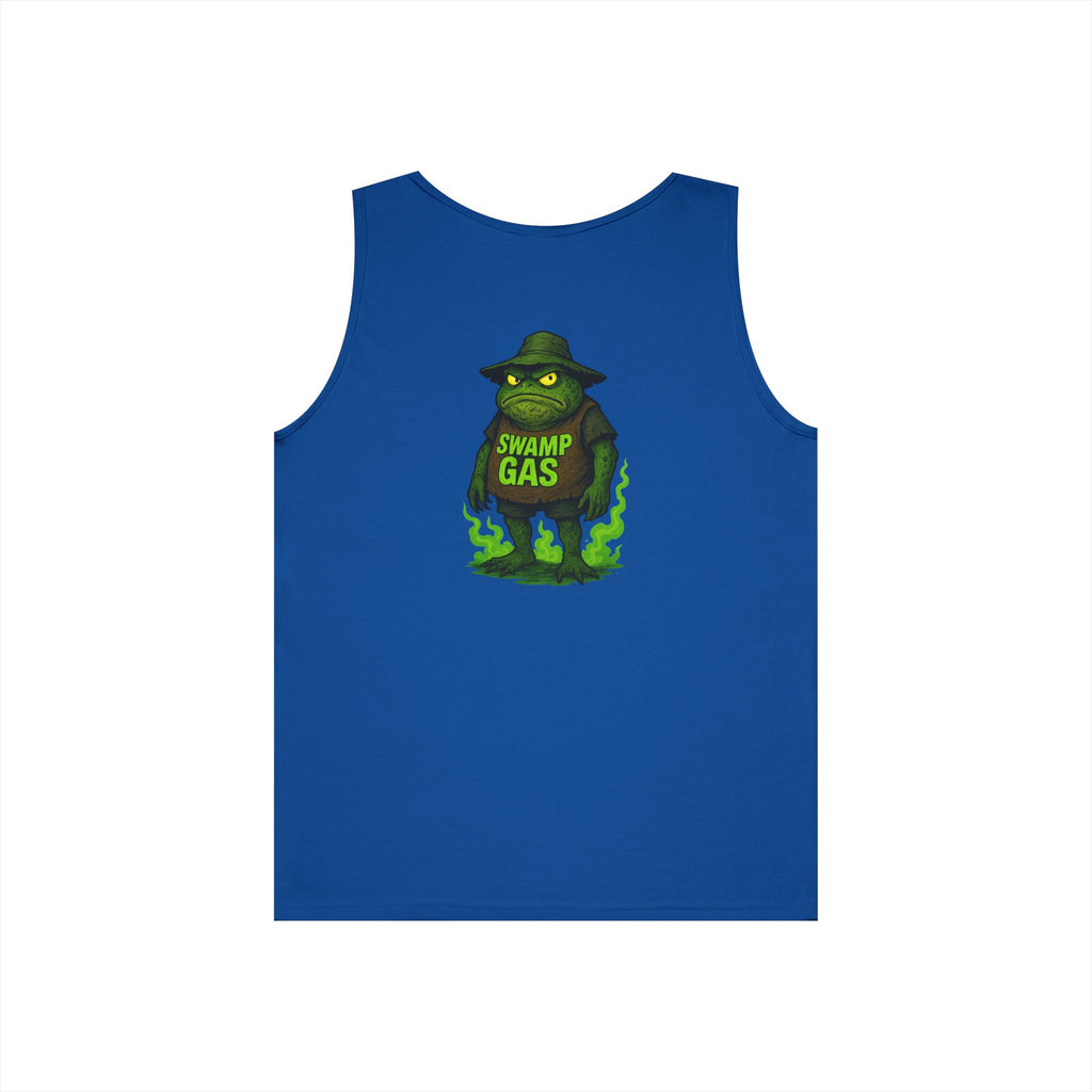 Swamp Gas Unisex Heavy Cotton Tank Top - Fun Summer Wear, Graphic Tee for Parties, Gifts, Halloween, Outdoor Events, Festival Apparel