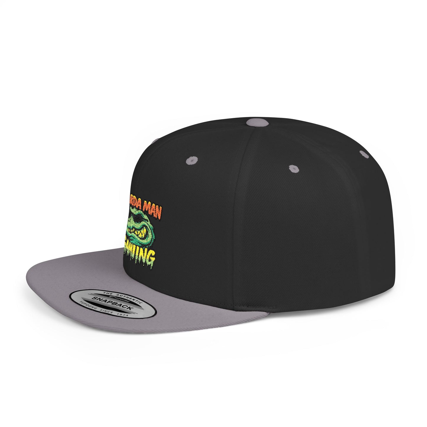 Florida Man Gaming Snapback Hat, Trendy Flat Bill Cap, Fun Gaming Accessory, Perfect for Gifts, Casual Style, Summer Vibes