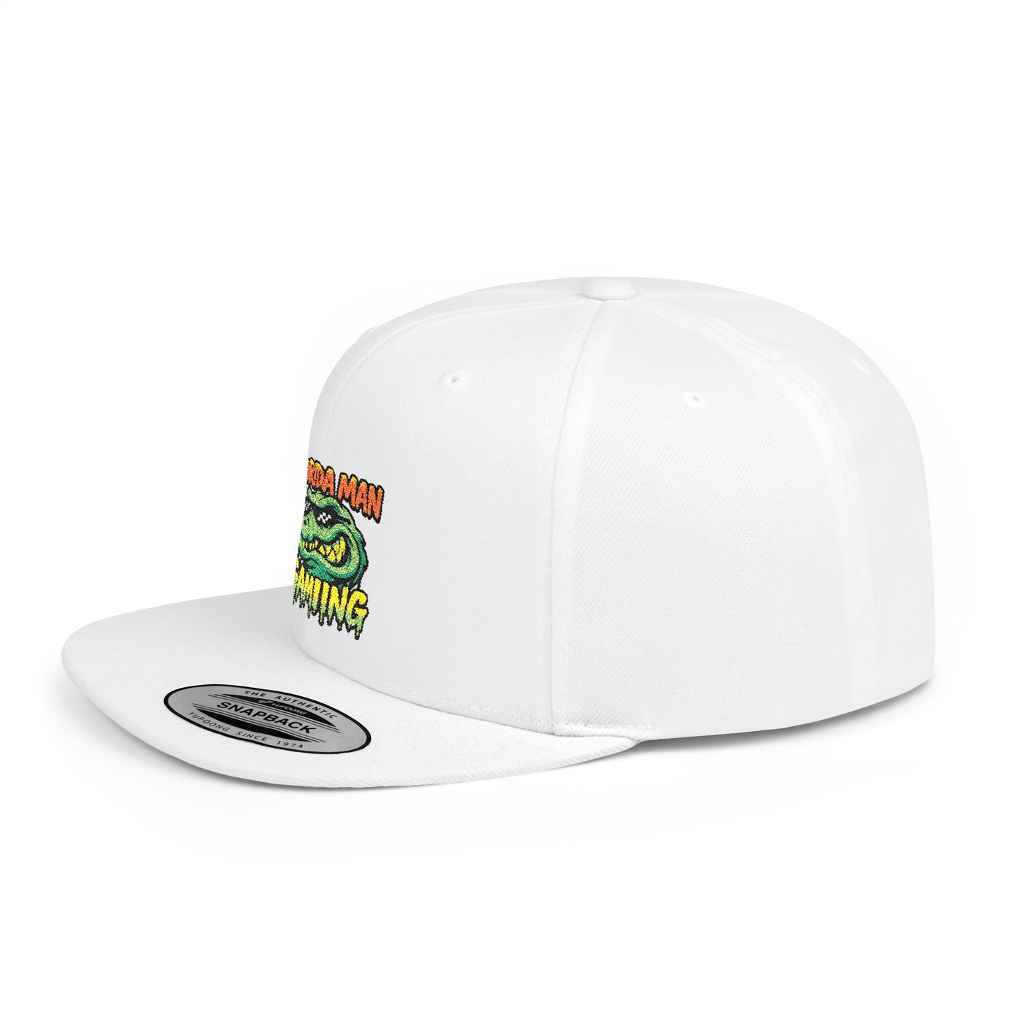 Florida Man Gaming Snapback Hat, Trendy Flat Bill Cap, Fun Gaming Accessory, Perfect for Gifts, Casual Style, Summer Vibes